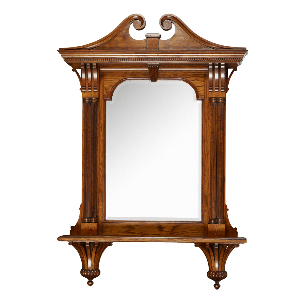 FINE GEORGE IV OAK MIRROR, ATTRIBUTED TO GILLOWS