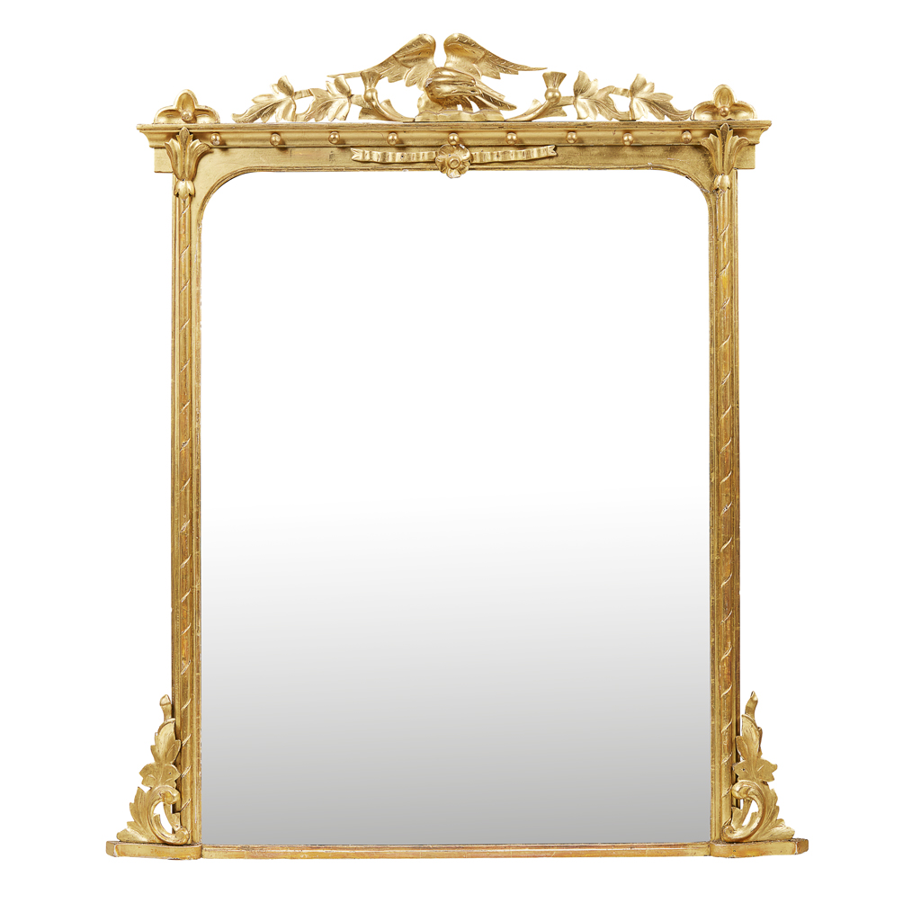 EARLY VICTORIAN SCOTTISH GILTWOOD OVERMANTLE MIRROR