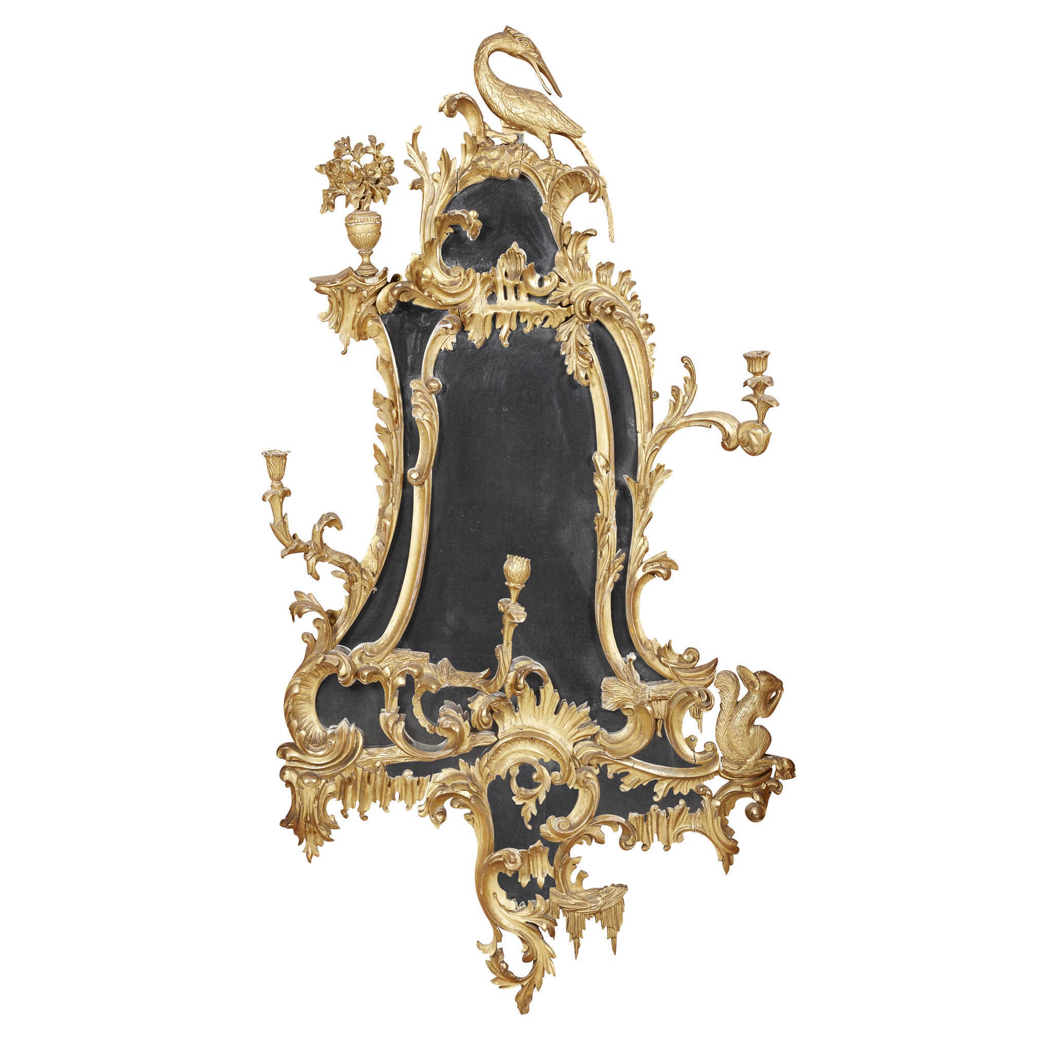 GEORGE III STYLE GILTWOOD GIRONDOLE MIRROR, AFTER A DESIGN BY THOMAS CHIPPENDALE