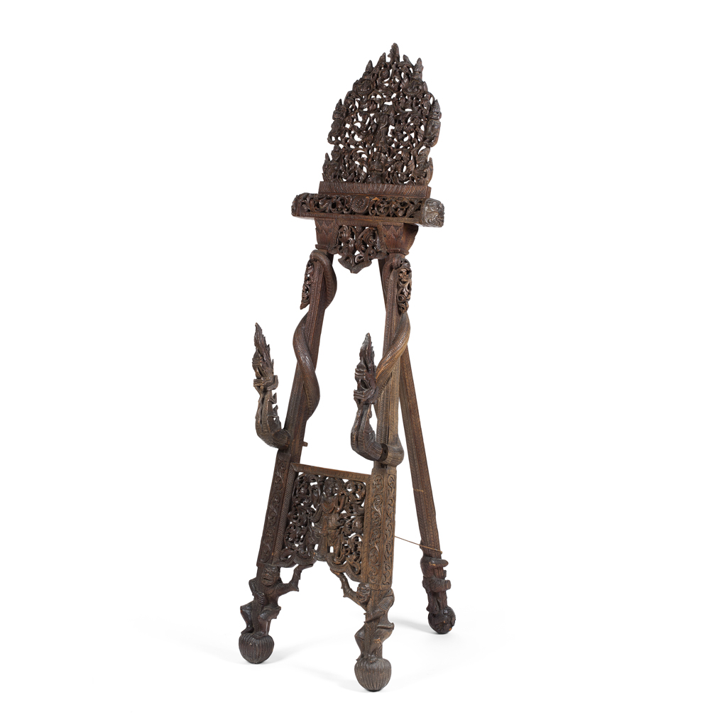 BURMESE CARVED HARDWOOD EASEL