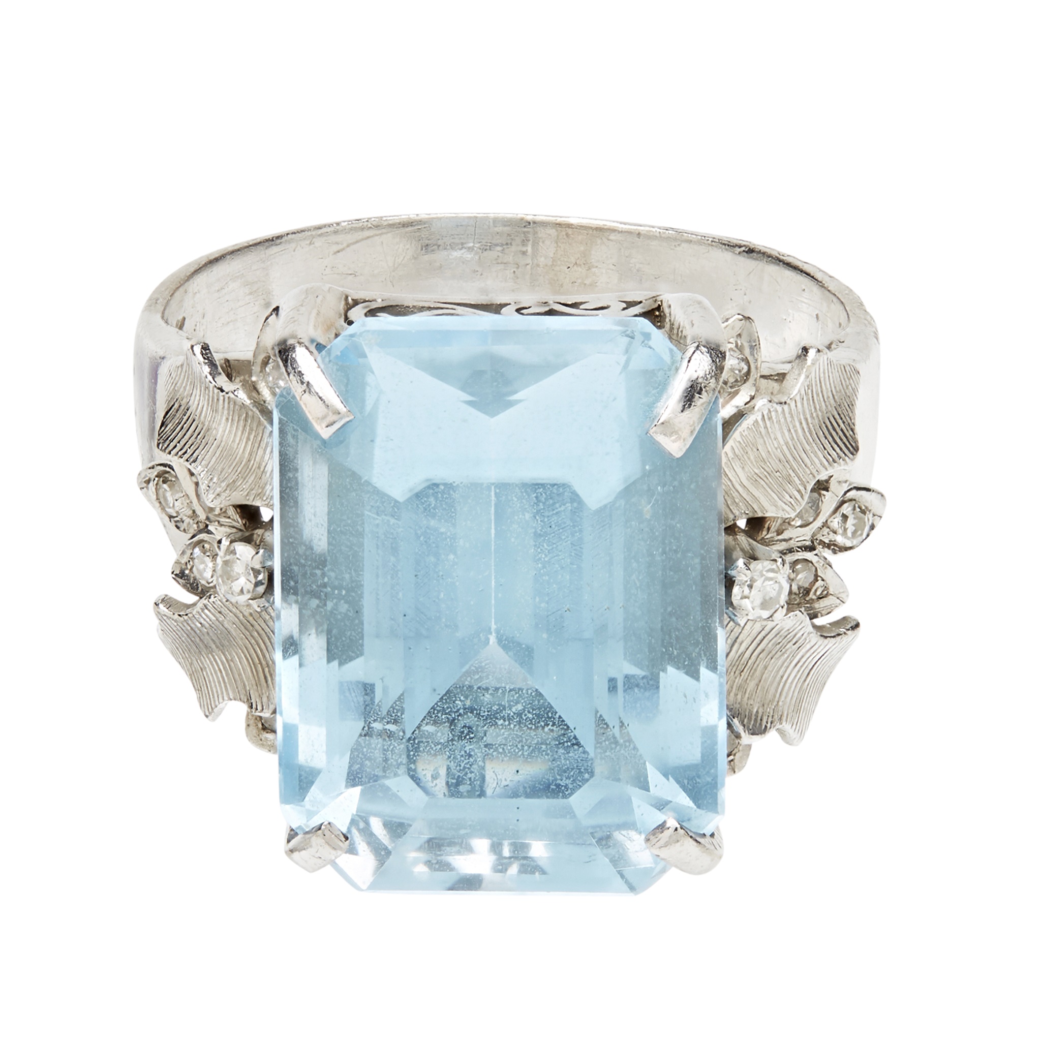 A topaz and diamond set cocktail ring