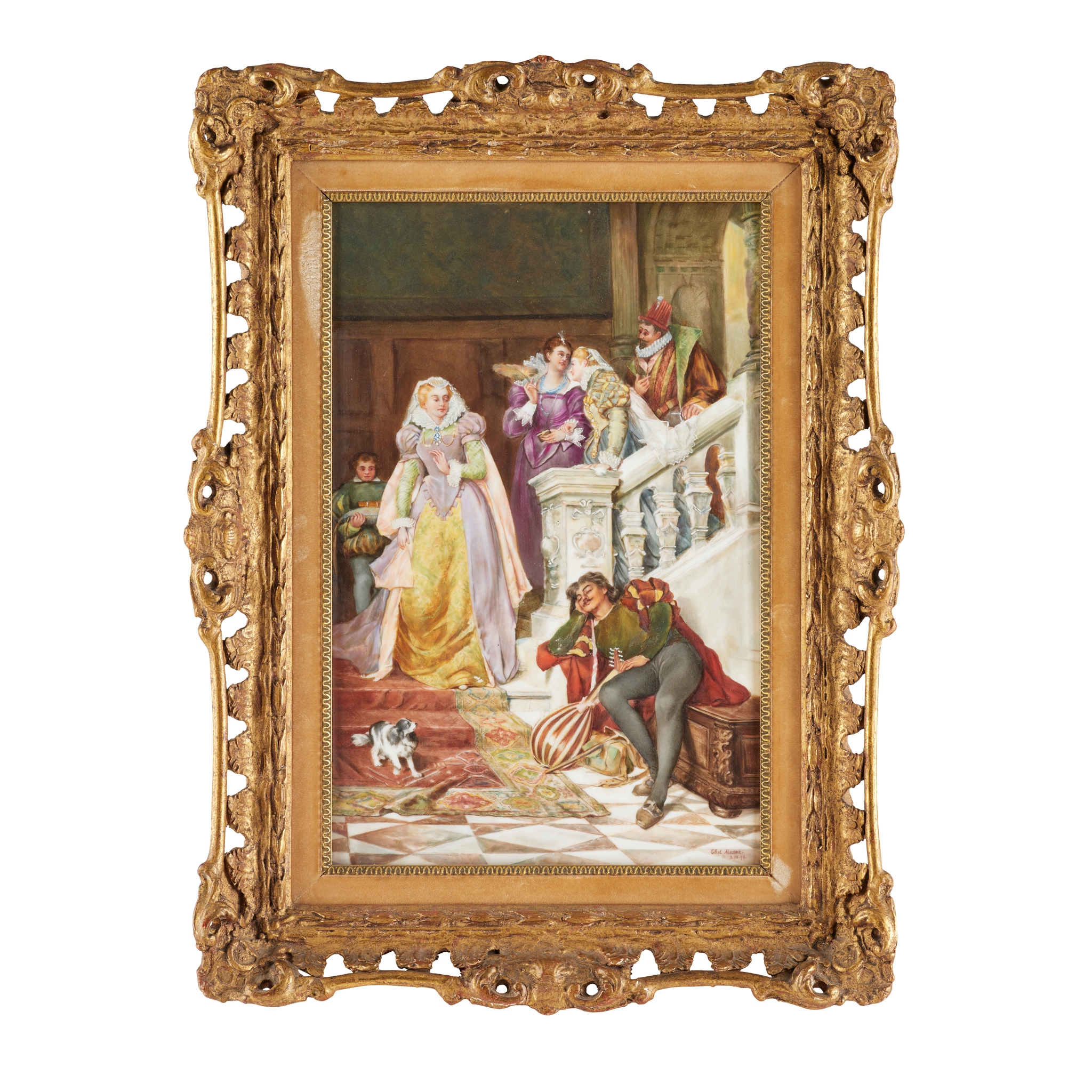 PAINTED PORCELAIN PLAQUE, AFTER DAVID (DALHOFF) NEAL