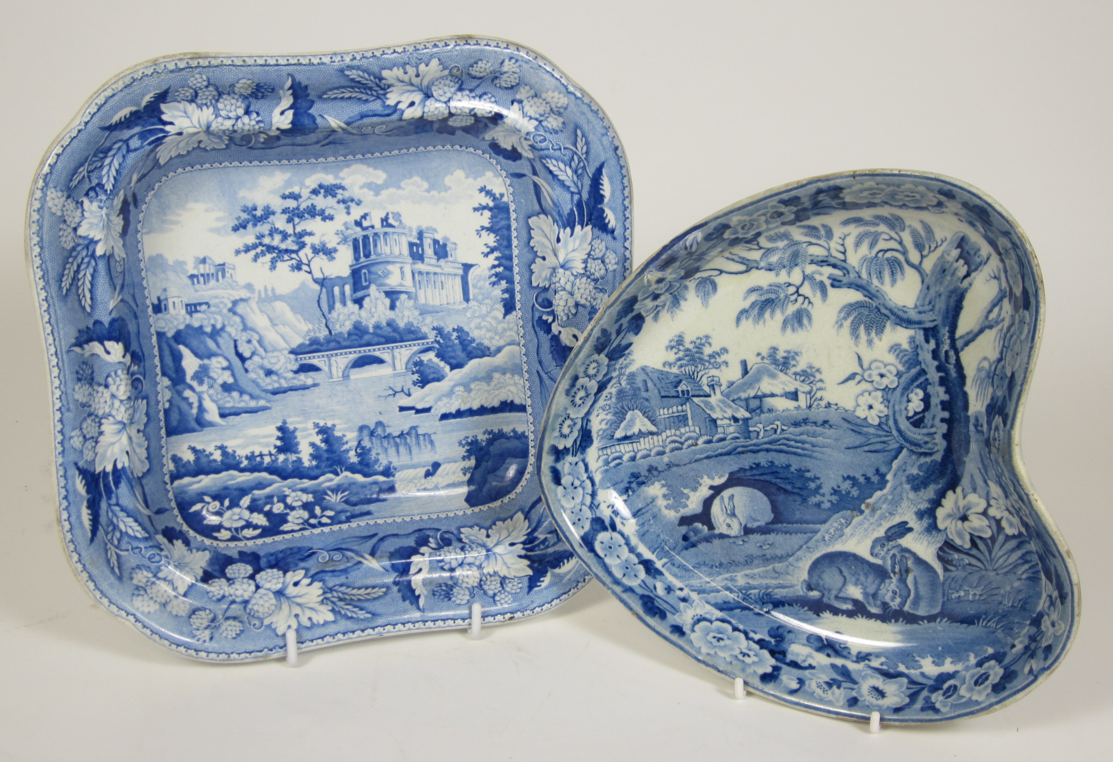 COLLECTION OF BLUE AND WHITE TUREENS AND DISHES