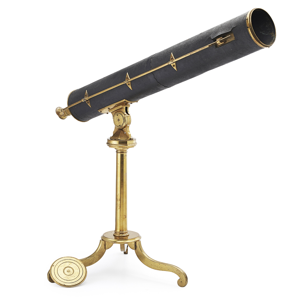 3-INCH LEATHER-COVERED GREGORIAN BRASS TELESCOPE