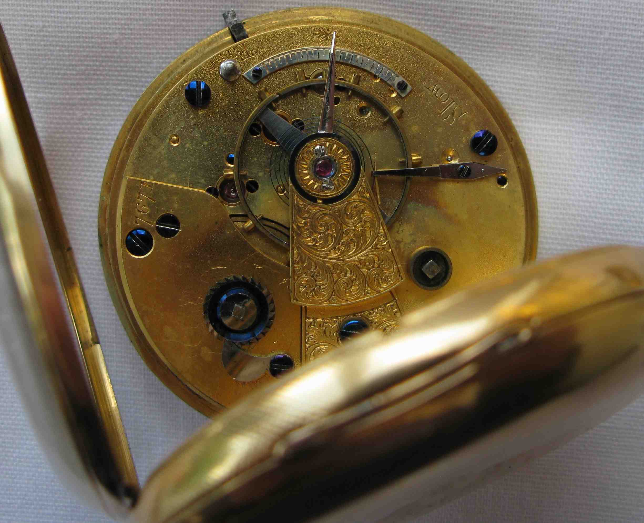 An 18ct gold cased open faced pocket watch