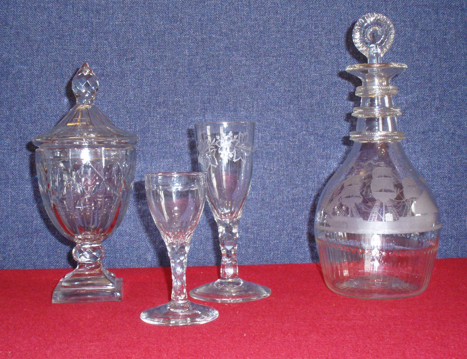 GLASS DECANTER AND BULLSEYE STOPPER