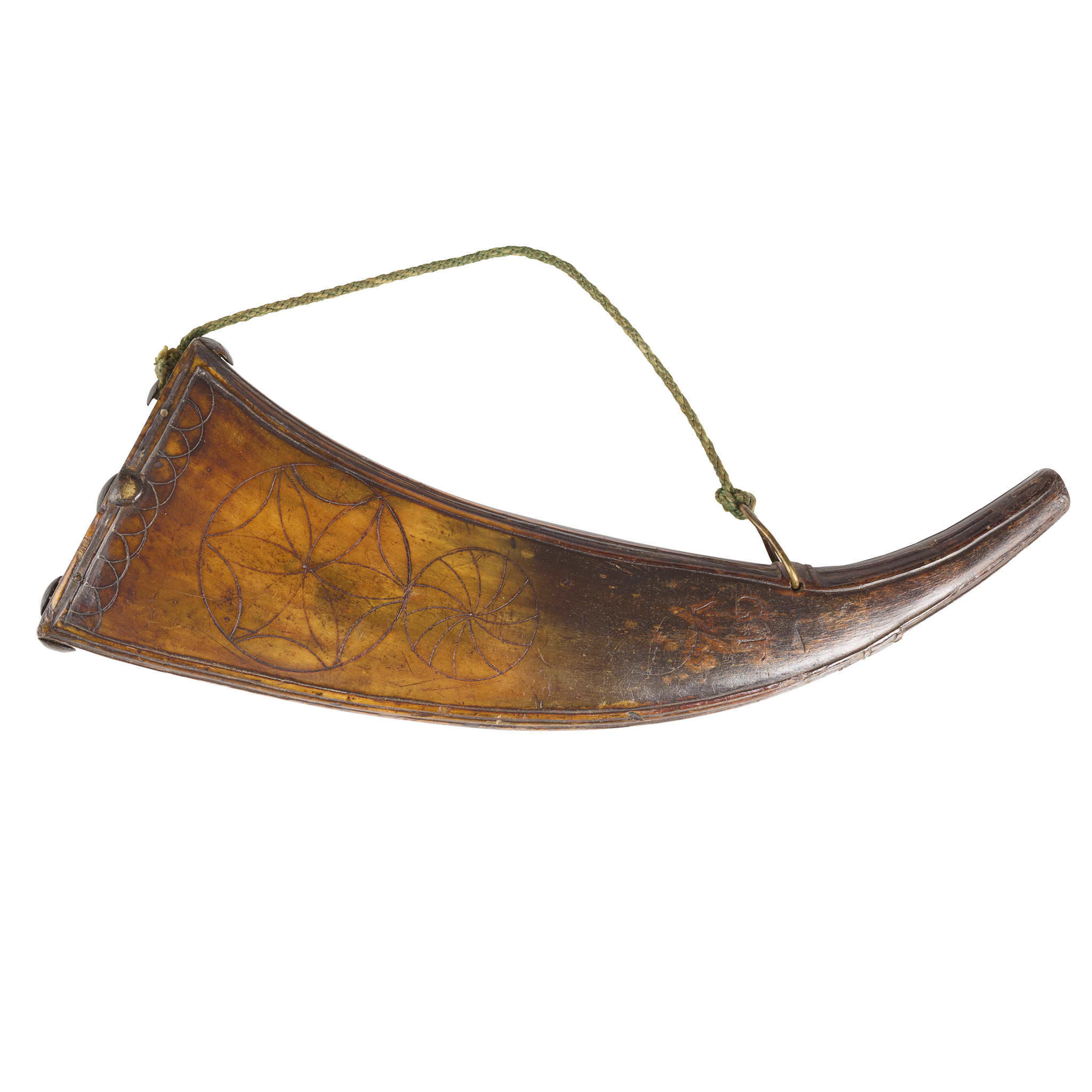 A MID-18TH CENTURY SCOTTISH POWDER HORN