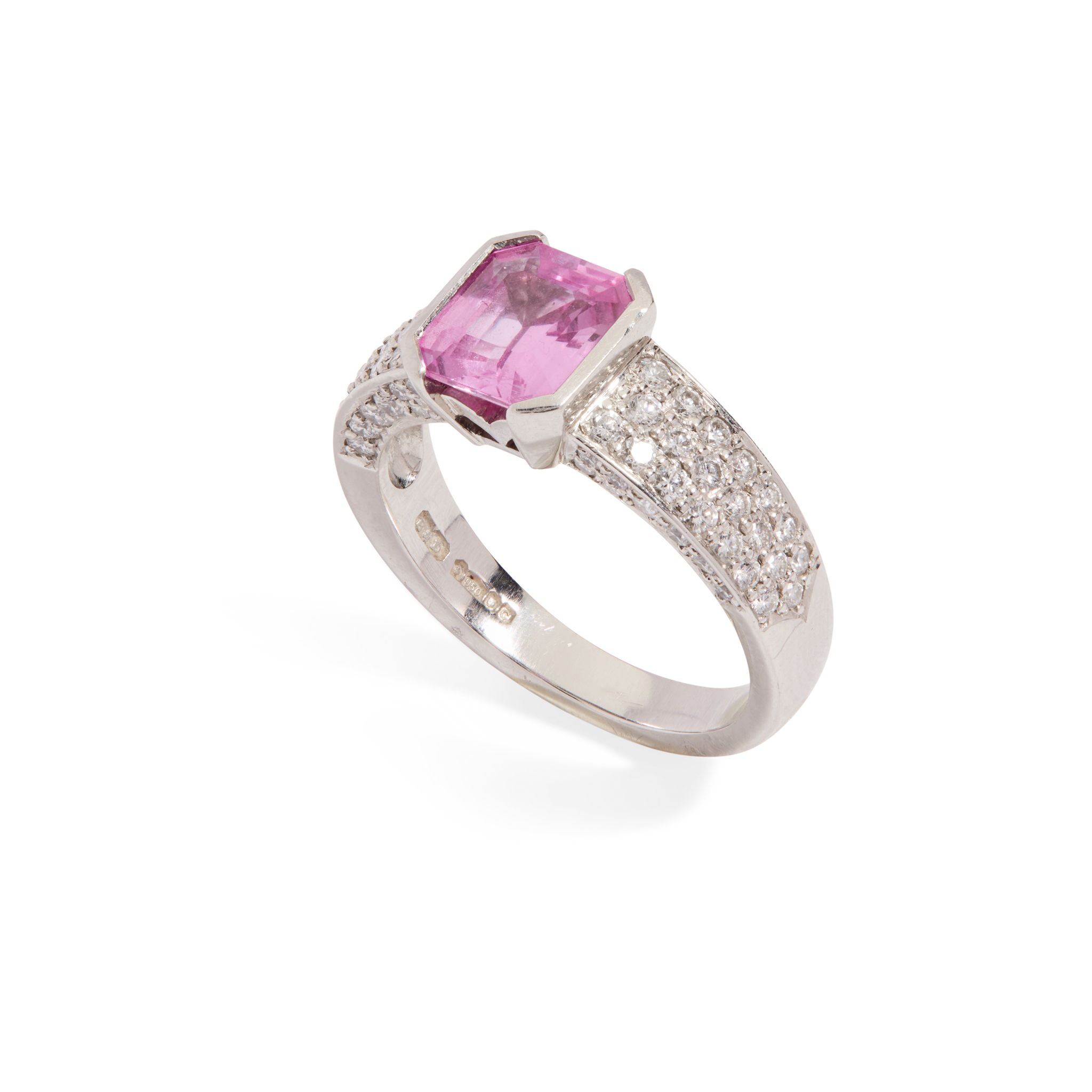 Boodles: A platinum pink sapphire and diamond ring