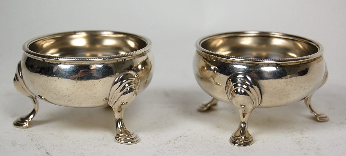 A pair of George II cauldron salts
