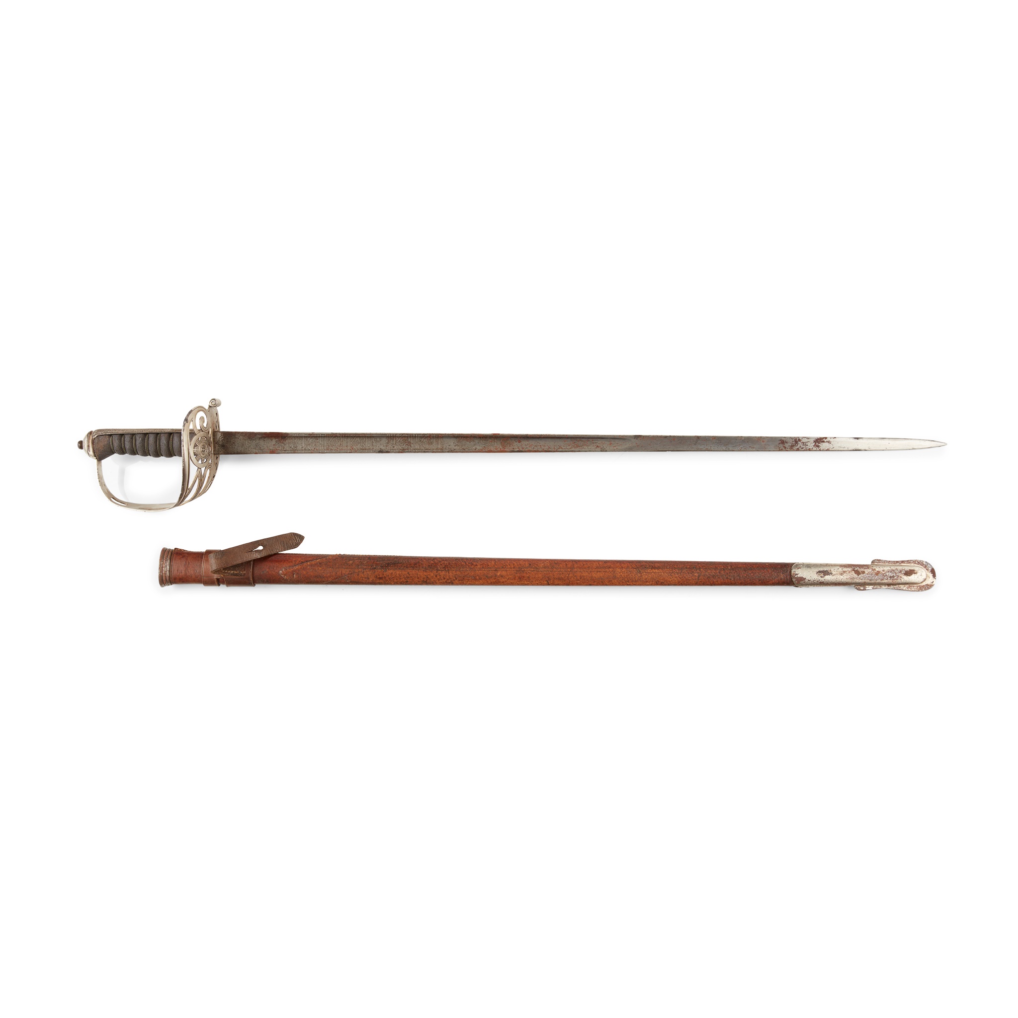 TWO BRITISH REGIMENTAL OFFICERS SWORDS