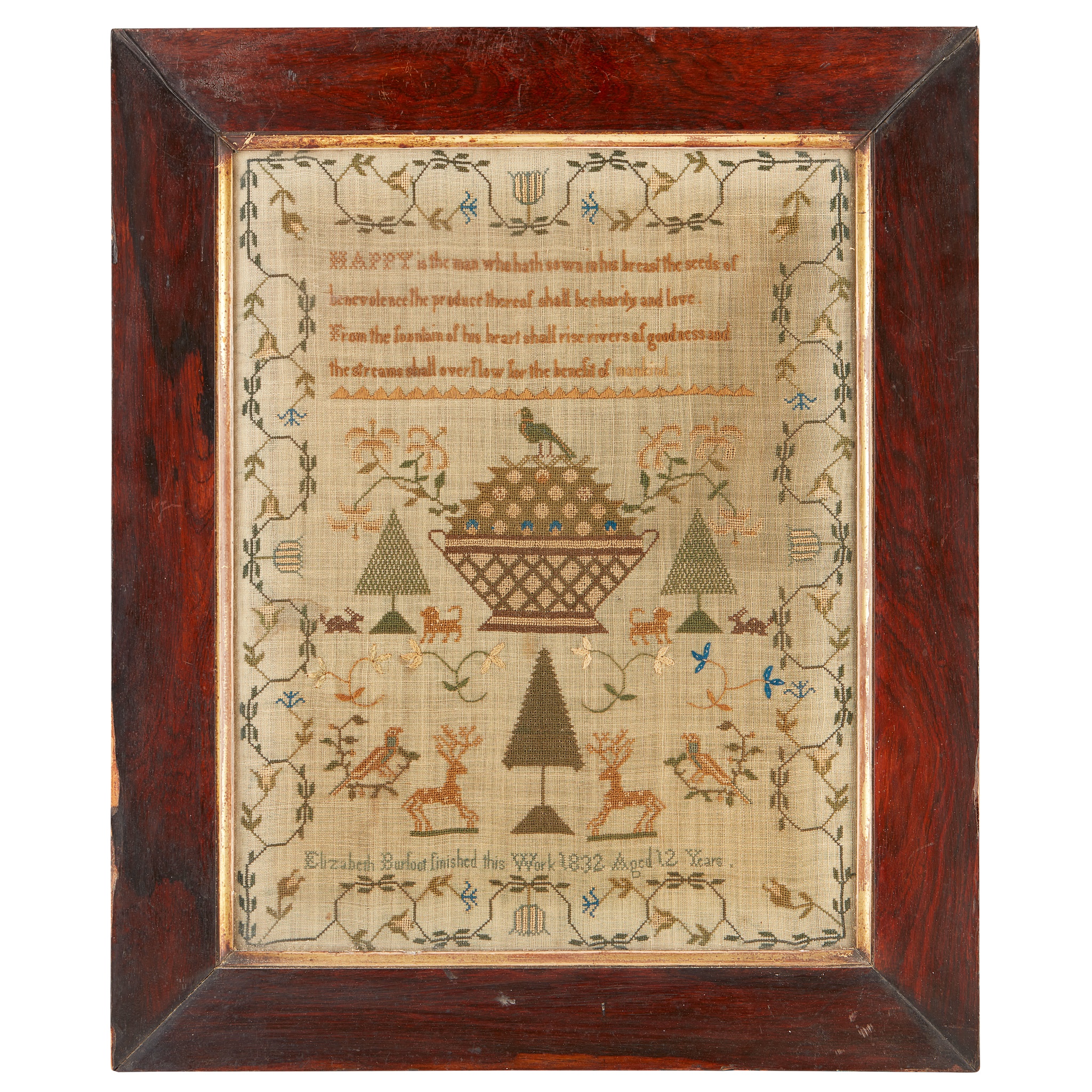 SCHOOLGIRL NEEDLEWORK SAMPLER