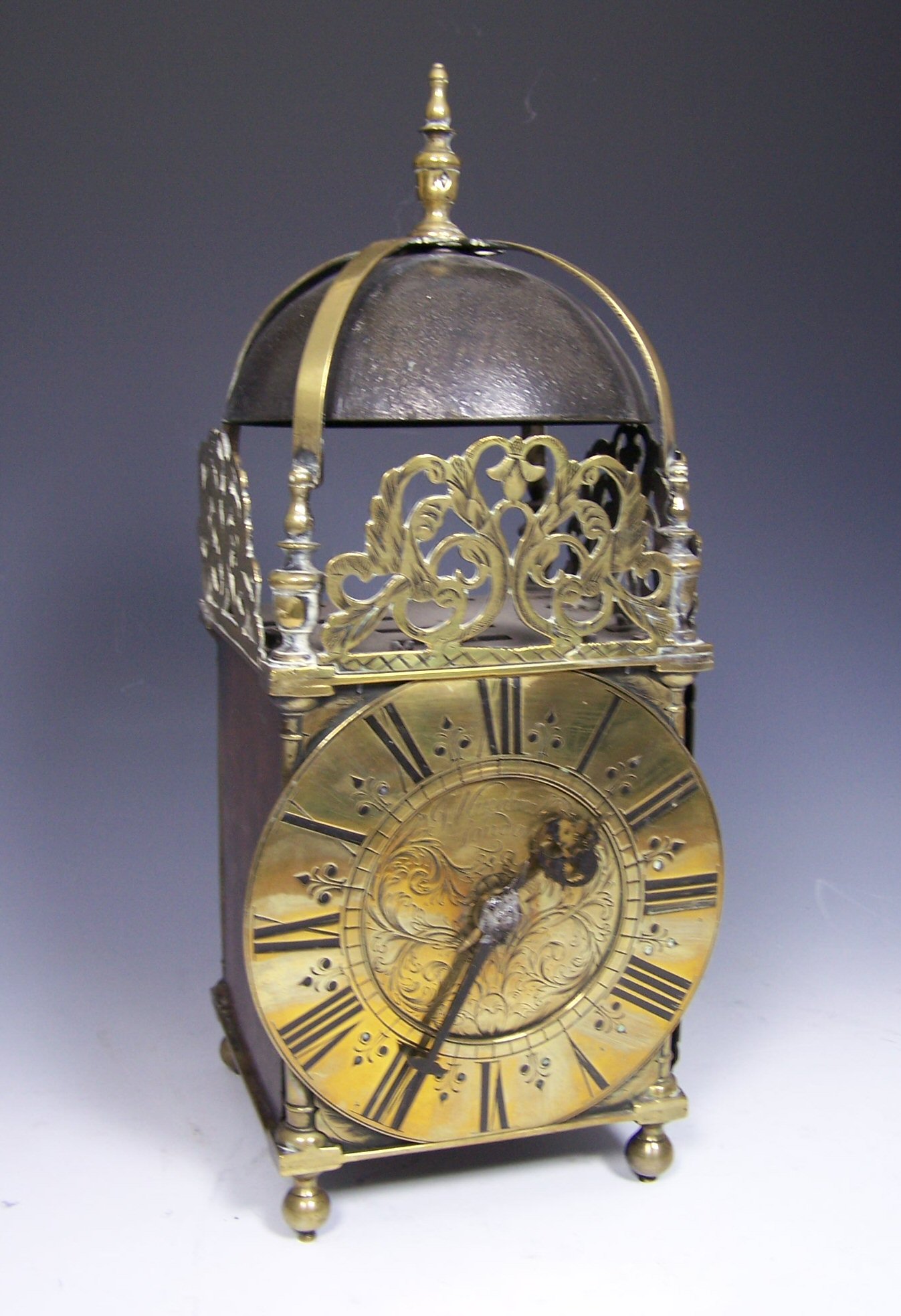 A late 17th/early 18th century style brass lantern clock