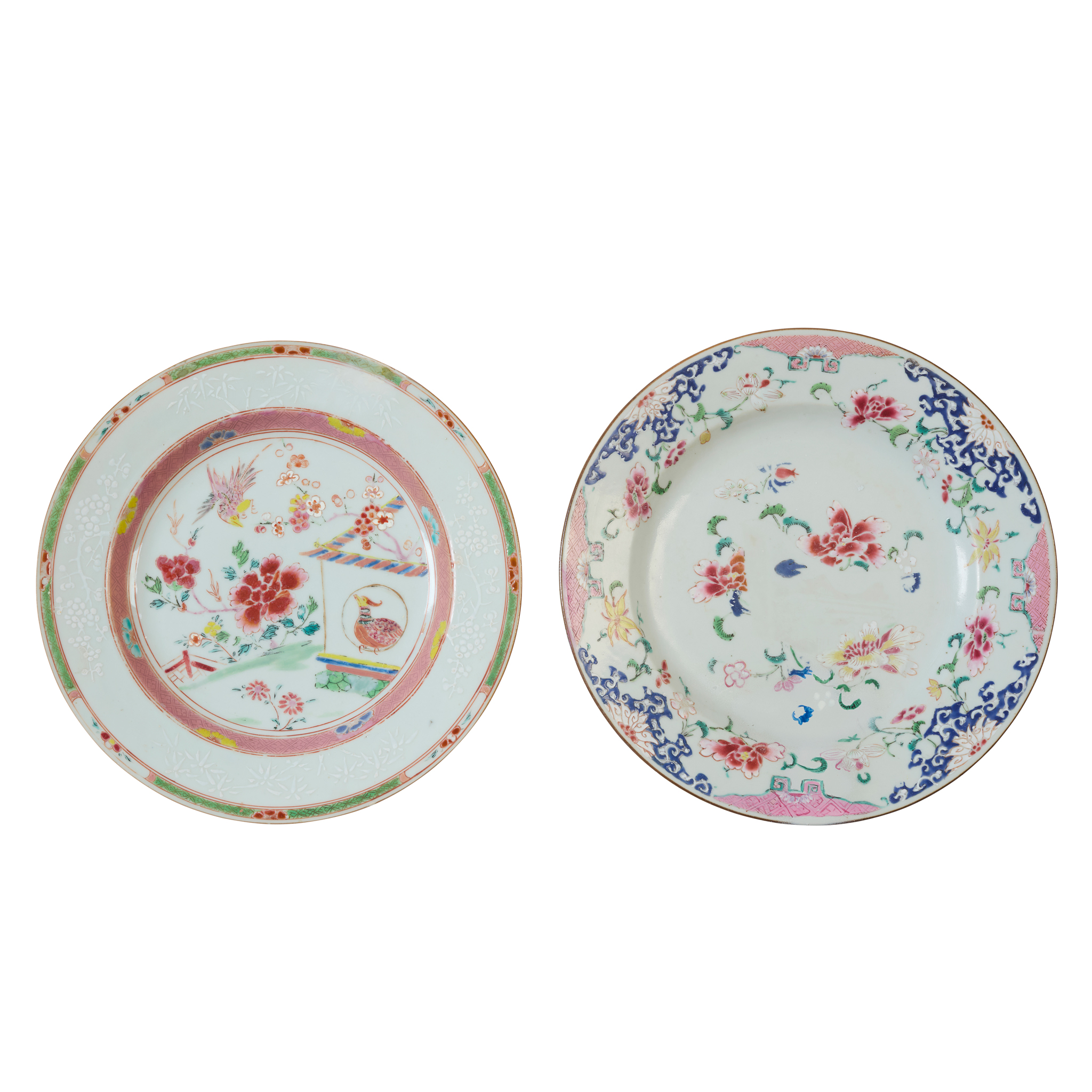 TWO CHINESE FAMILLE ROSE DISHES