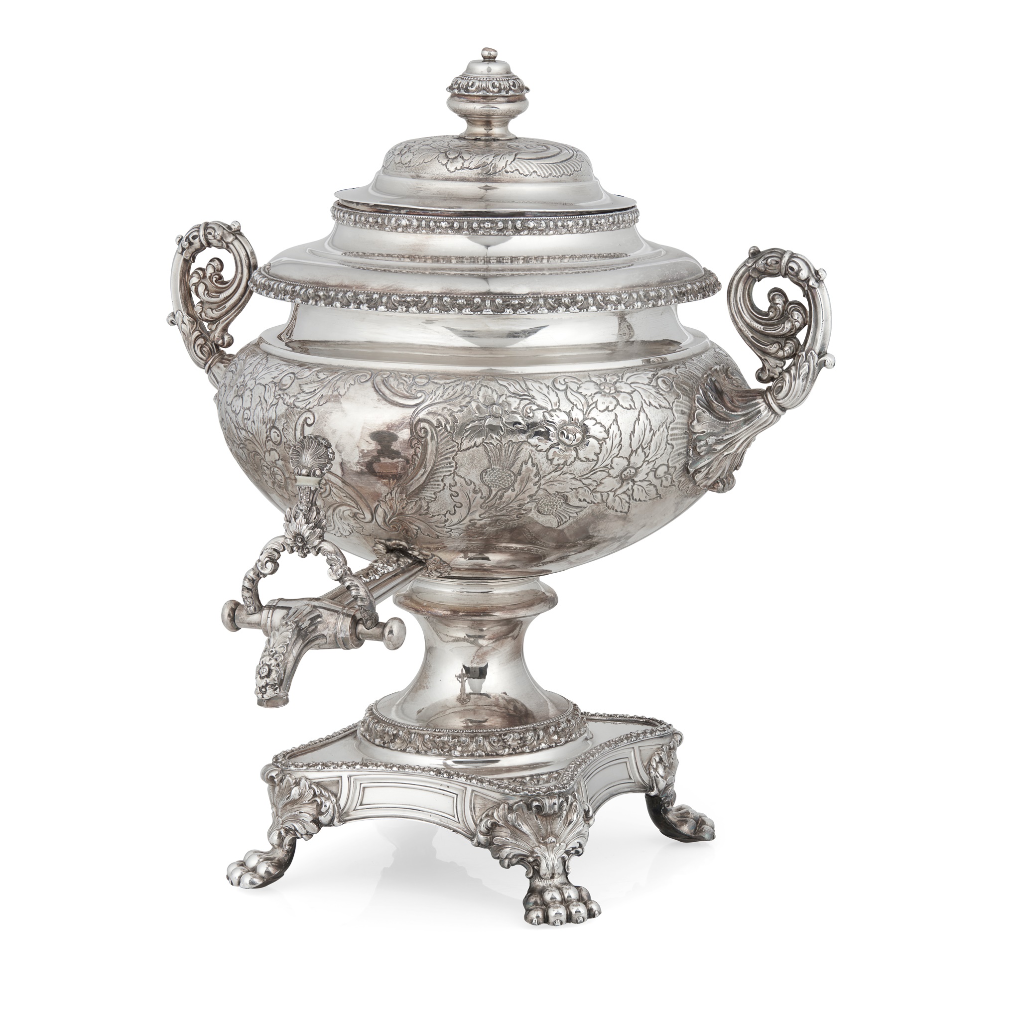 A Victorian silver-plated tea urn