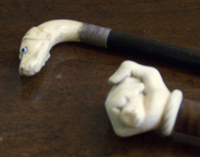 A 19th century ebonised walking cane