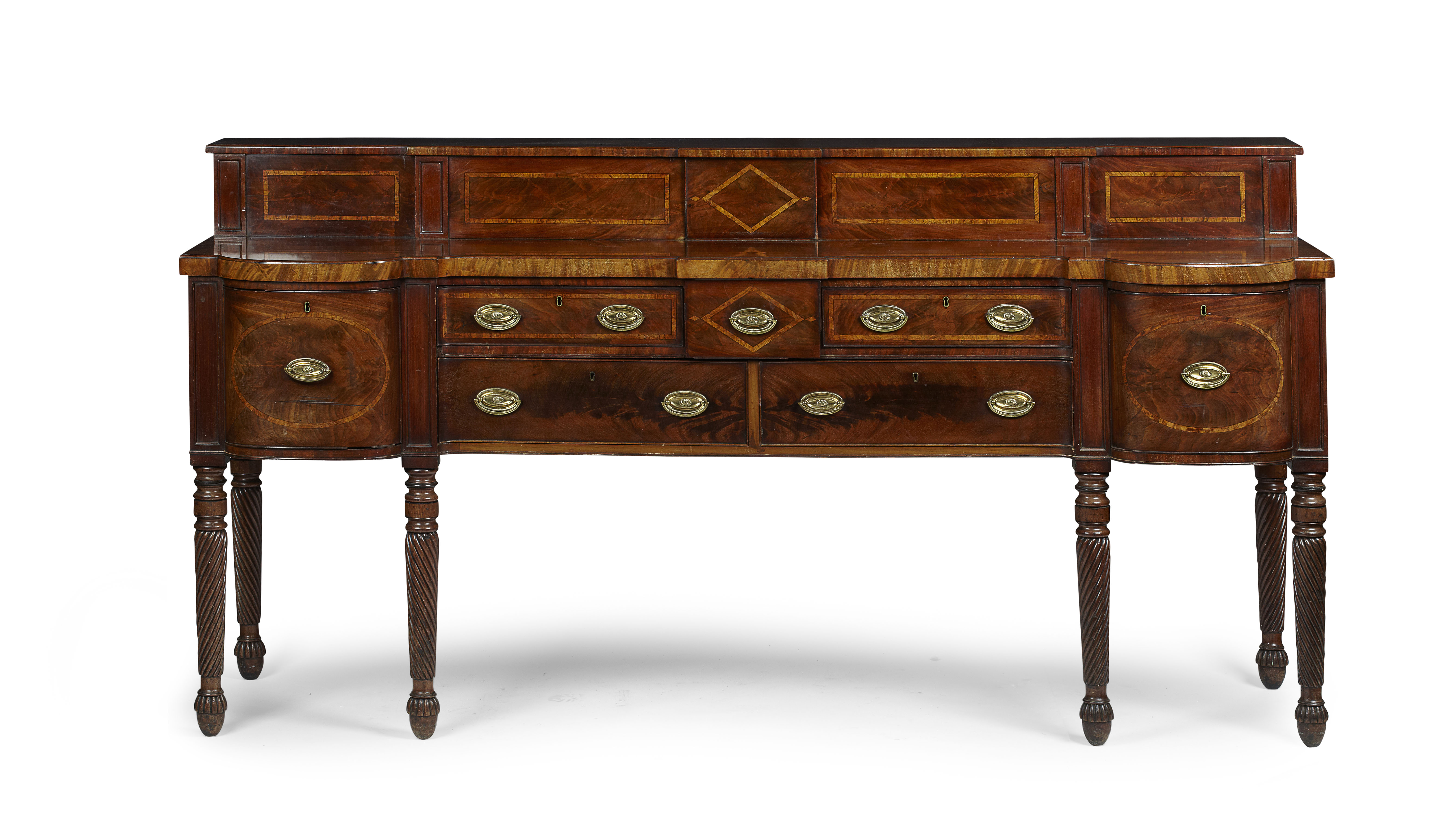 SCOTTISH REGENCY MAHOGANY STAGEBACK SIDEBOARD