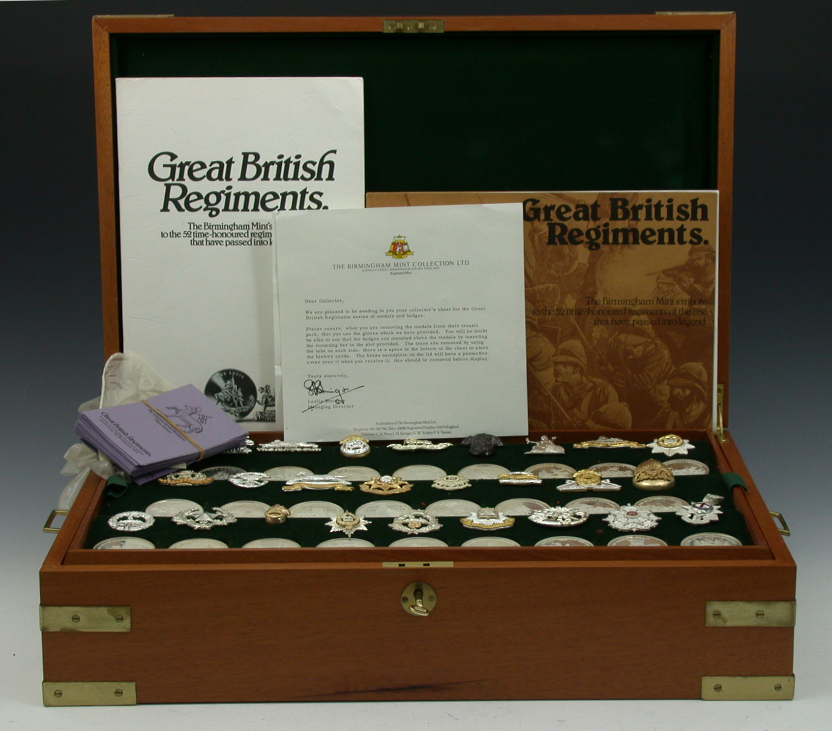 Great British Regiments - a limited edition set of silver medals with Regimental badges,
