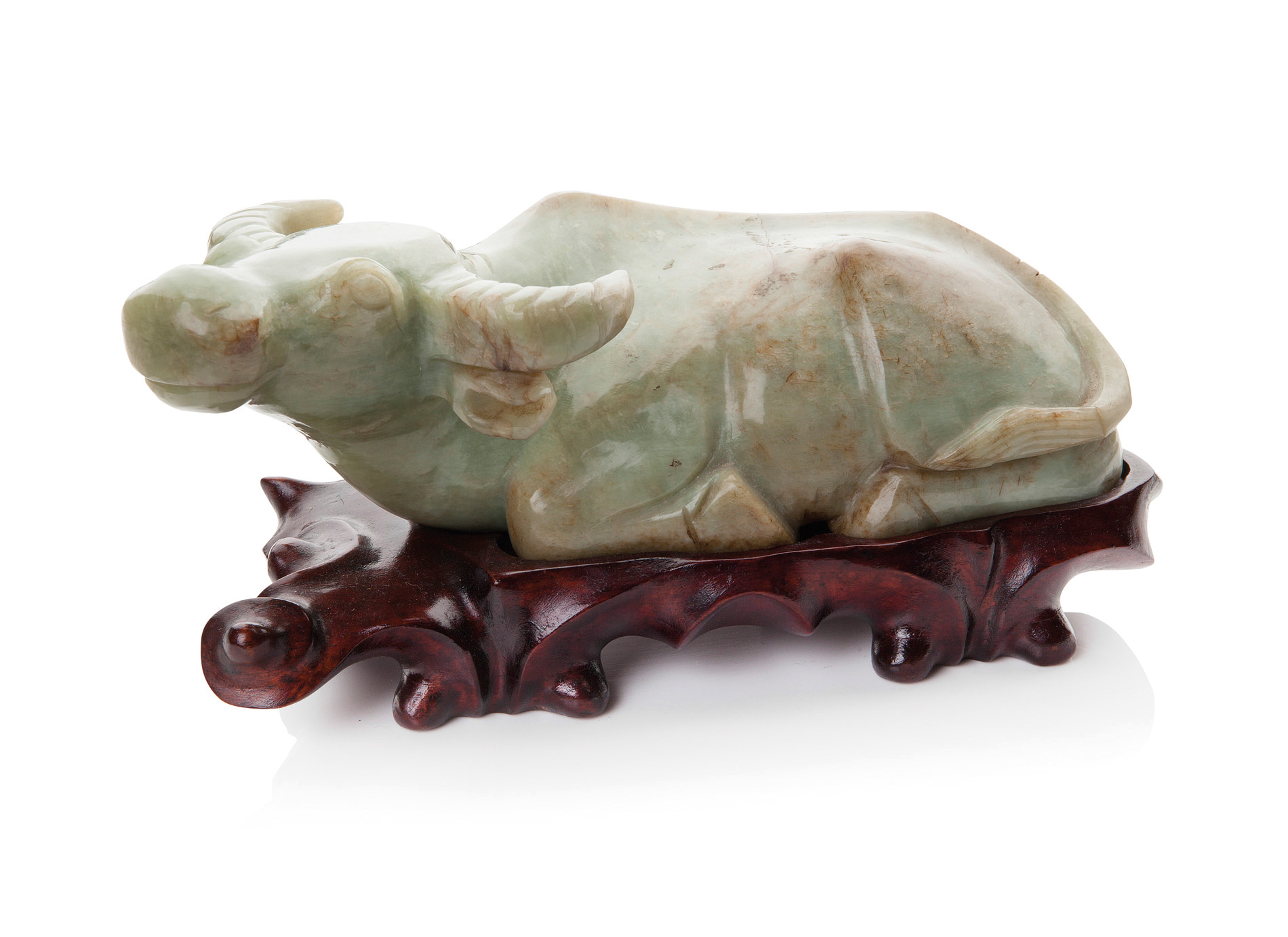 A JADE FIGURE OF A BUFFALO