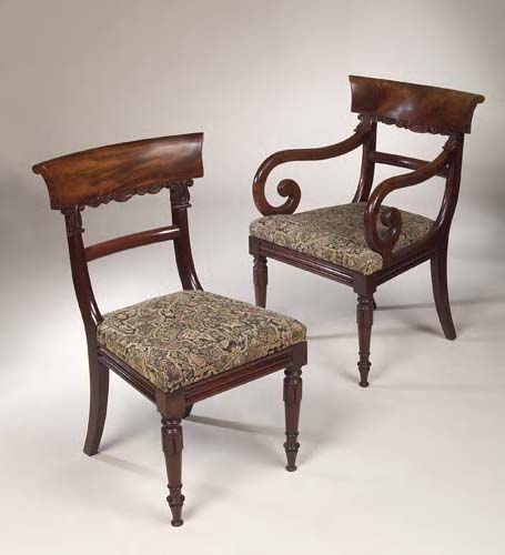A set of eight early Victorian mahogany dining chairs,