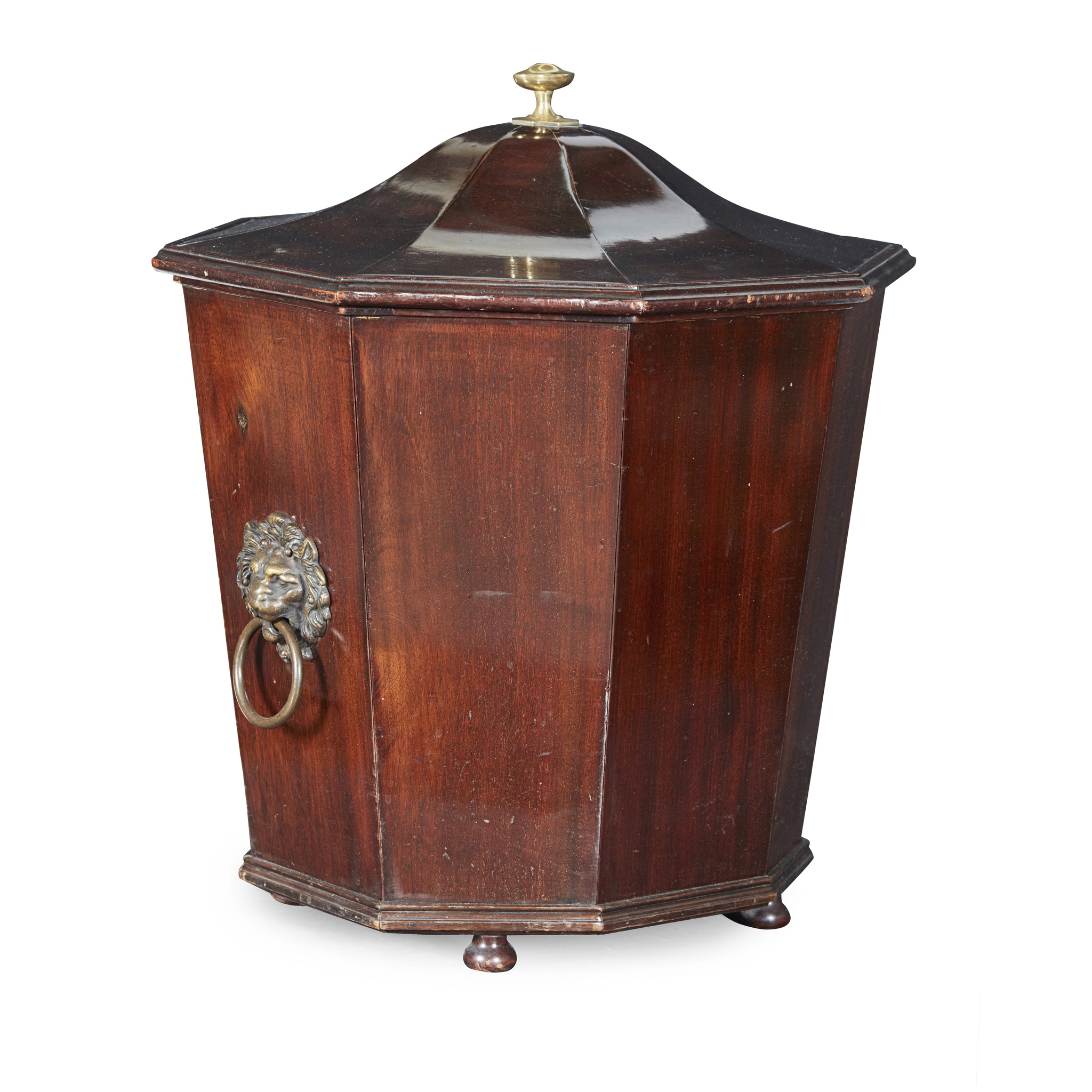 GEORGIAN STYLE MAHOGANY PEAT BUCKET AND COVER