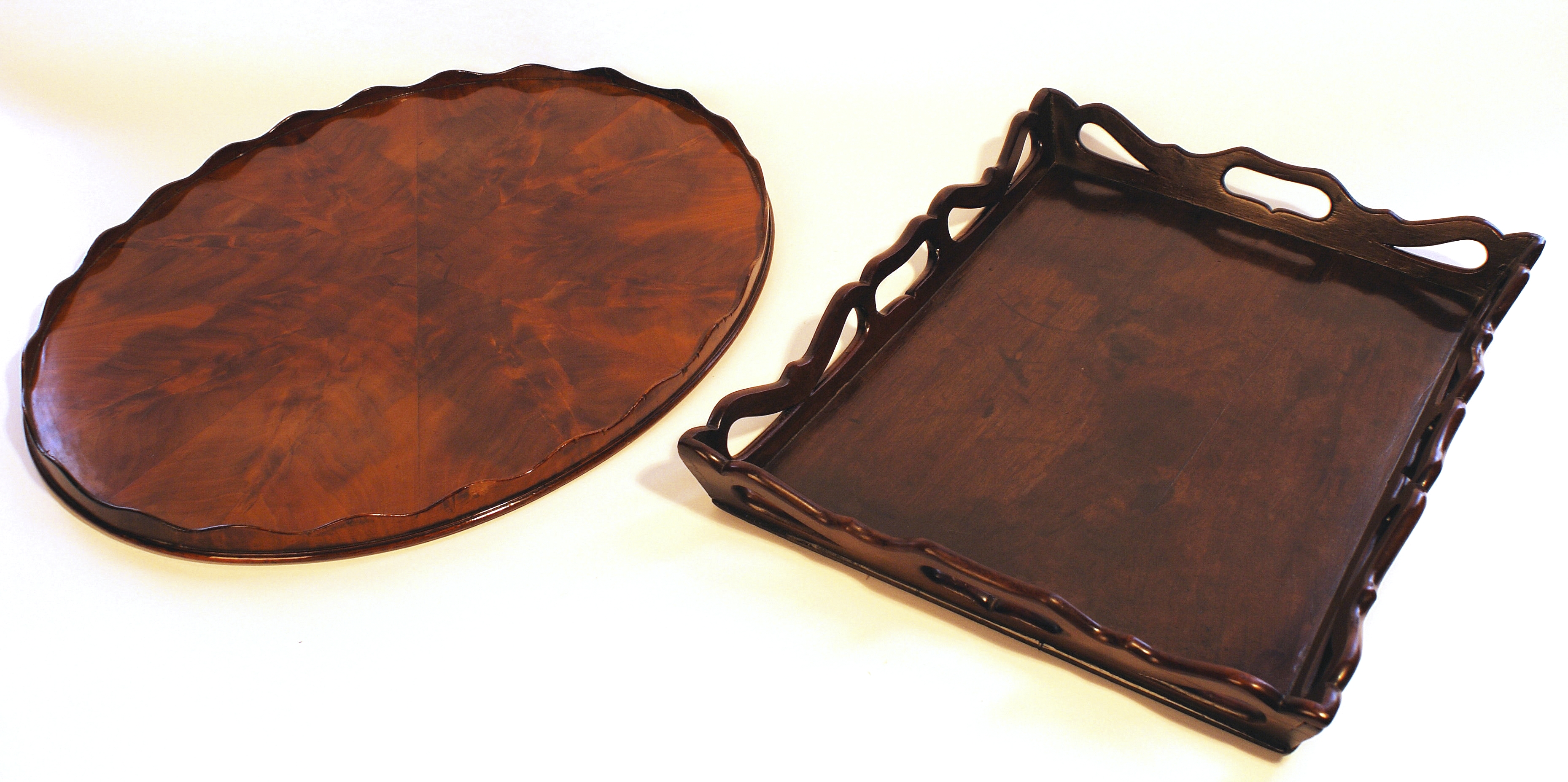 GEORGE III RECTANGULAR MAHOGANY TEA TRAY