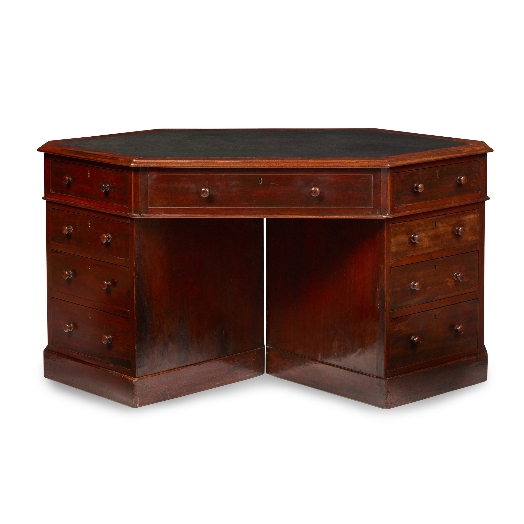 VICTORIAN MAHOGANY SMALL PEDESTAL DESK