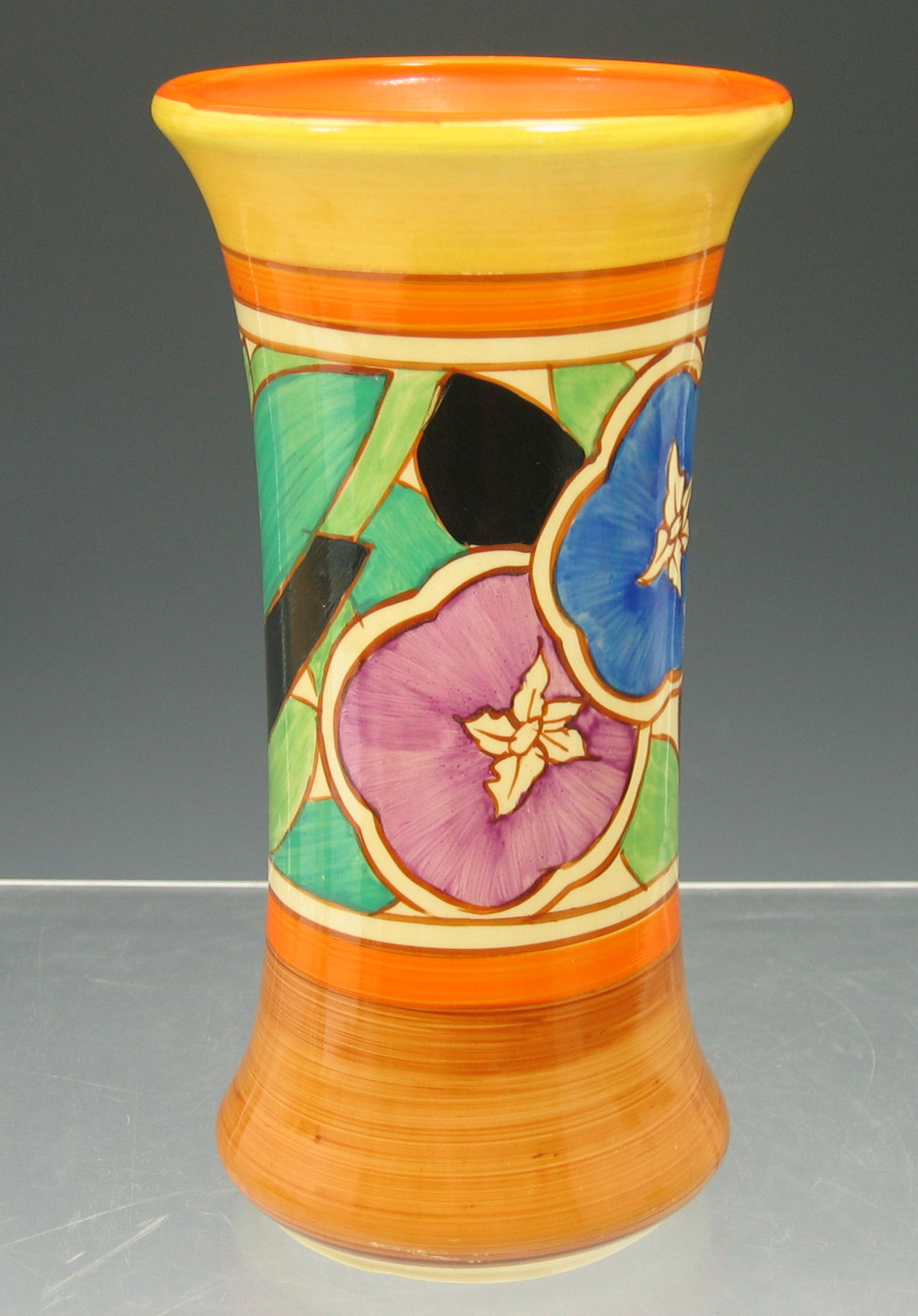 A Clarice Cliff cylindrical vase,