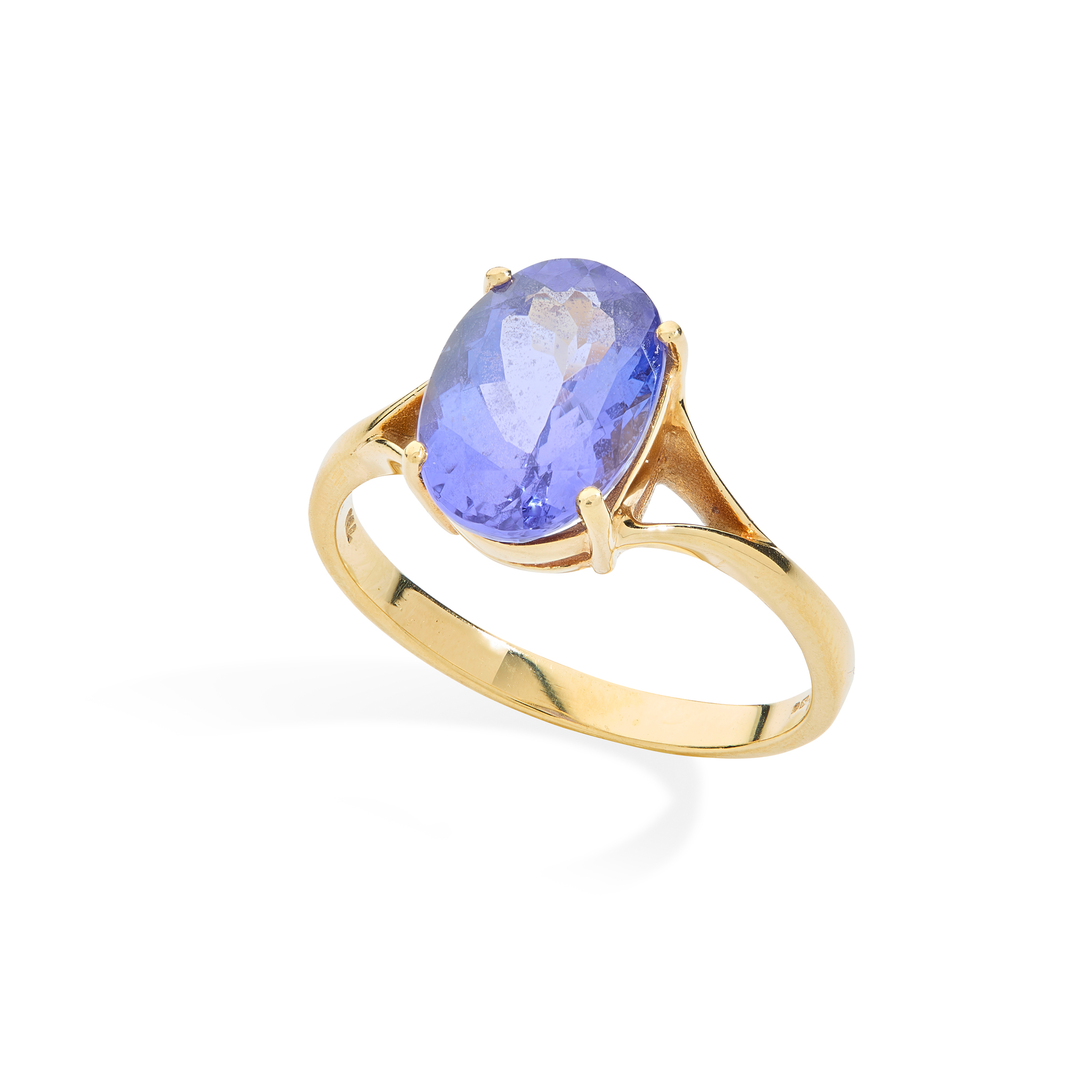 An 18ct gold Tanzanite single-stone ring