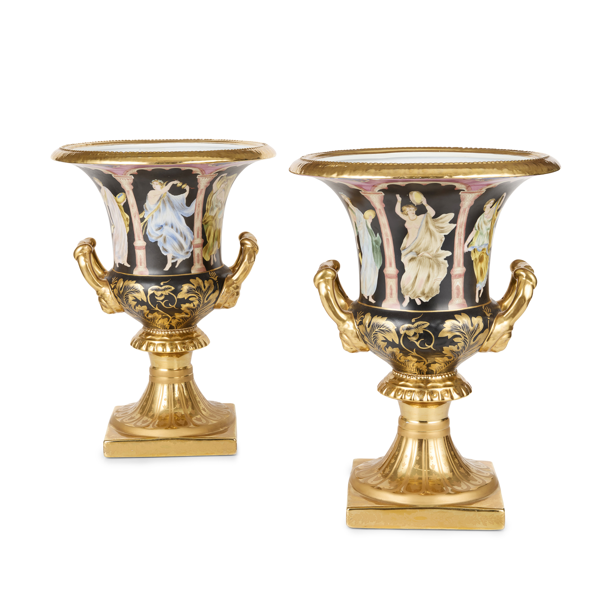PAIR OF LARGE RUSSIAN PORCELAIN VASES, GARDNER MANUFACTORY
