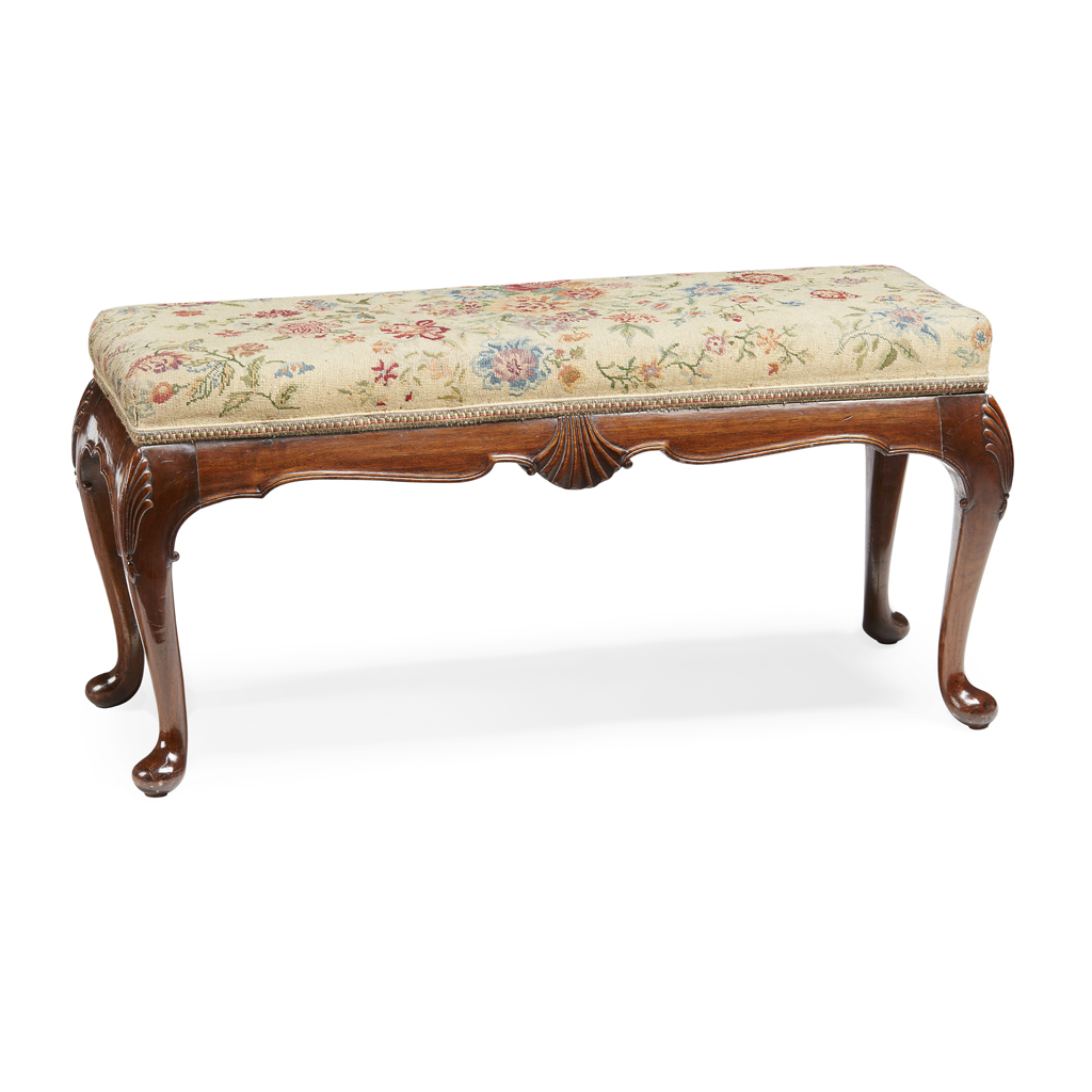 GEORGE II STYLE MAHOGANY DUET STOOL