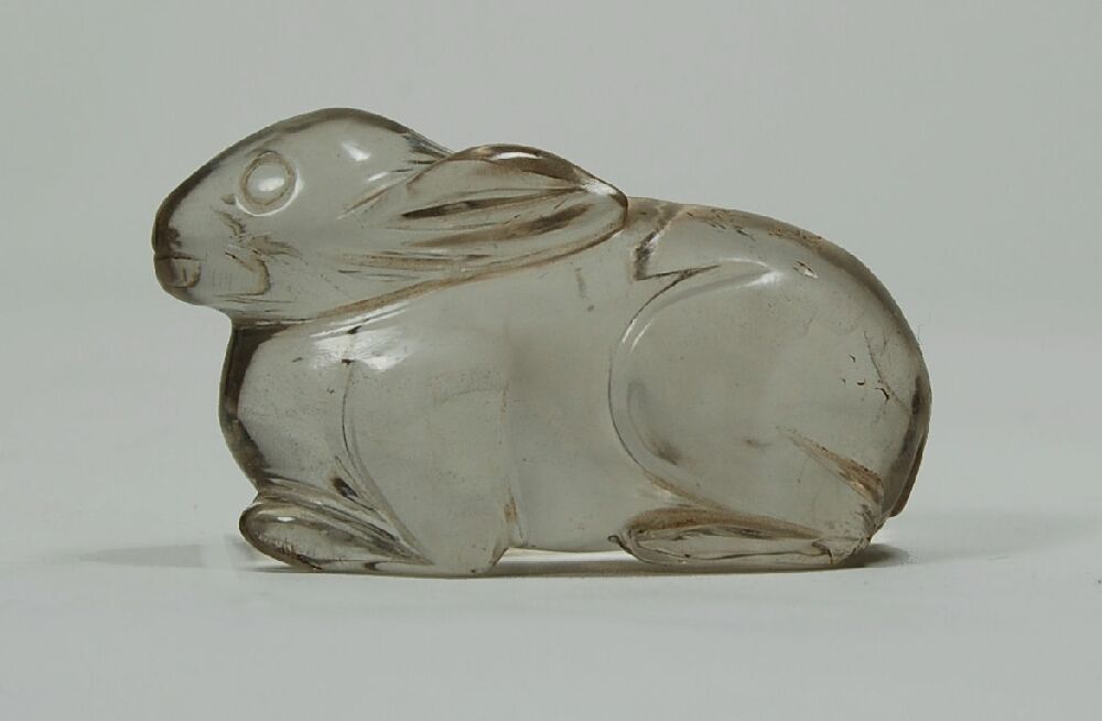 A Chinese carved rock crystal figure