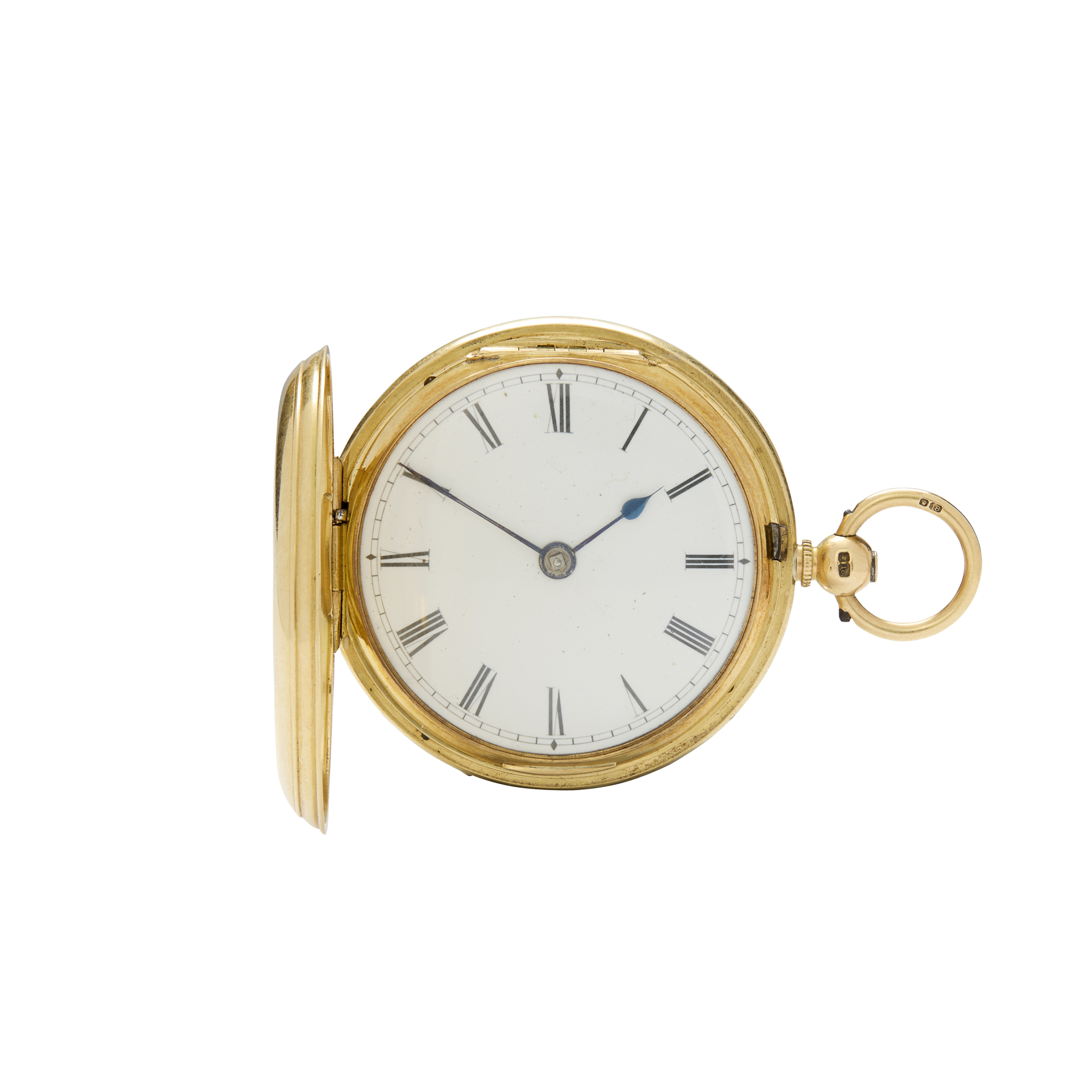 Edwin Flinn, London. An 18k gold key-wind hunting cased pocket watch
