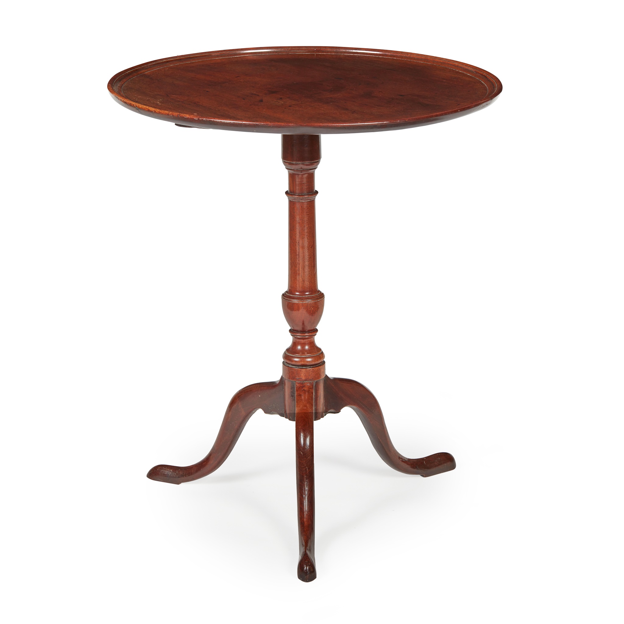 GEORGE III MAHOGANY TRIPOD TEA TABLE