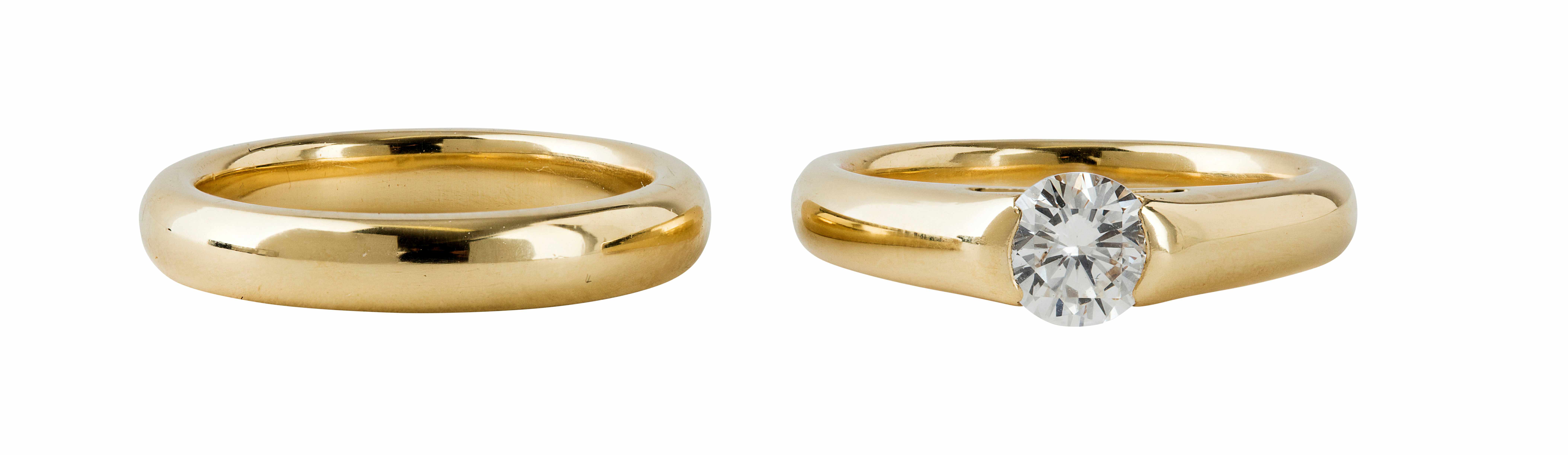 A solitaire diamond set ring