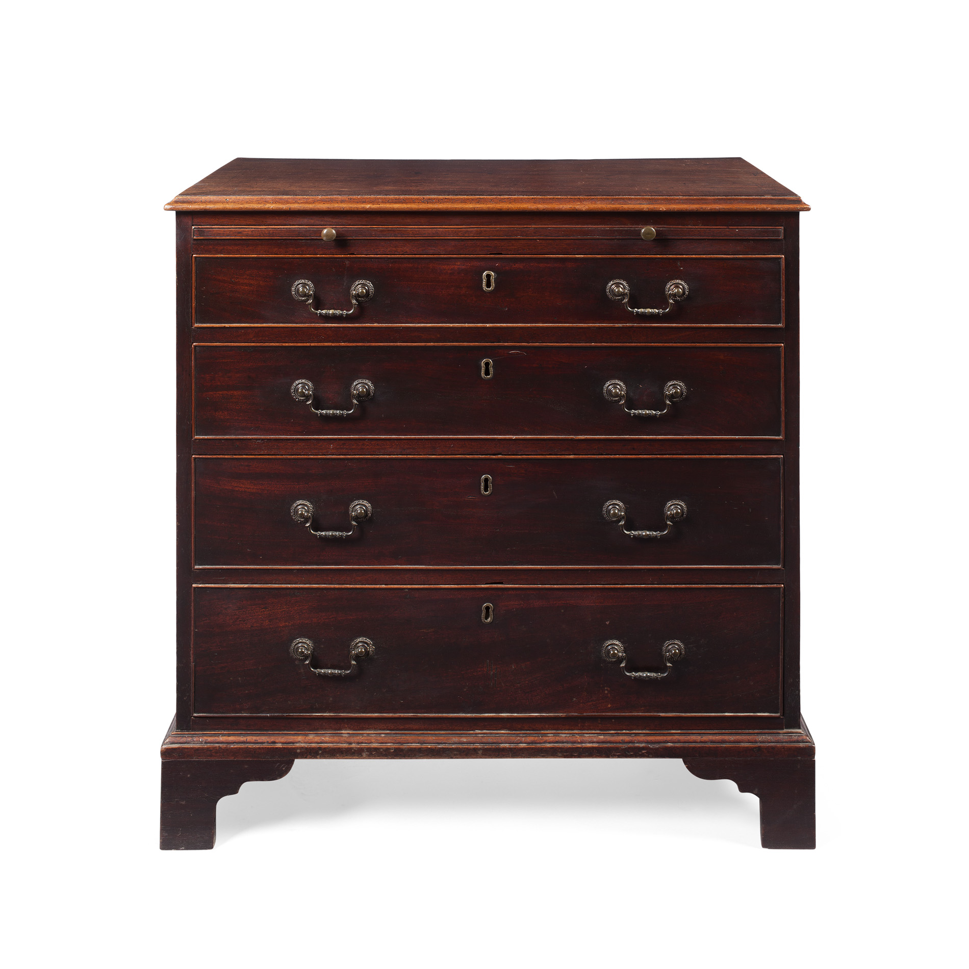 GEORGE III MAHOGANY AND CROSSBANDED CHEST OF DRAWERS