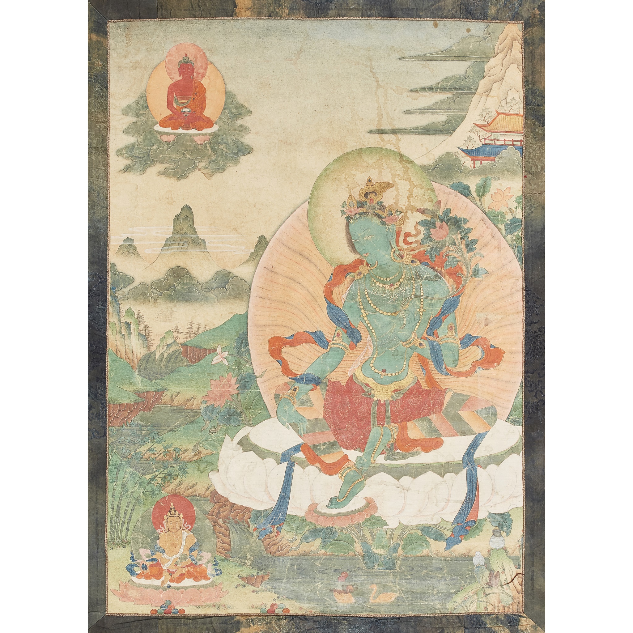THANGKA DEPICTING GREEN TARA
