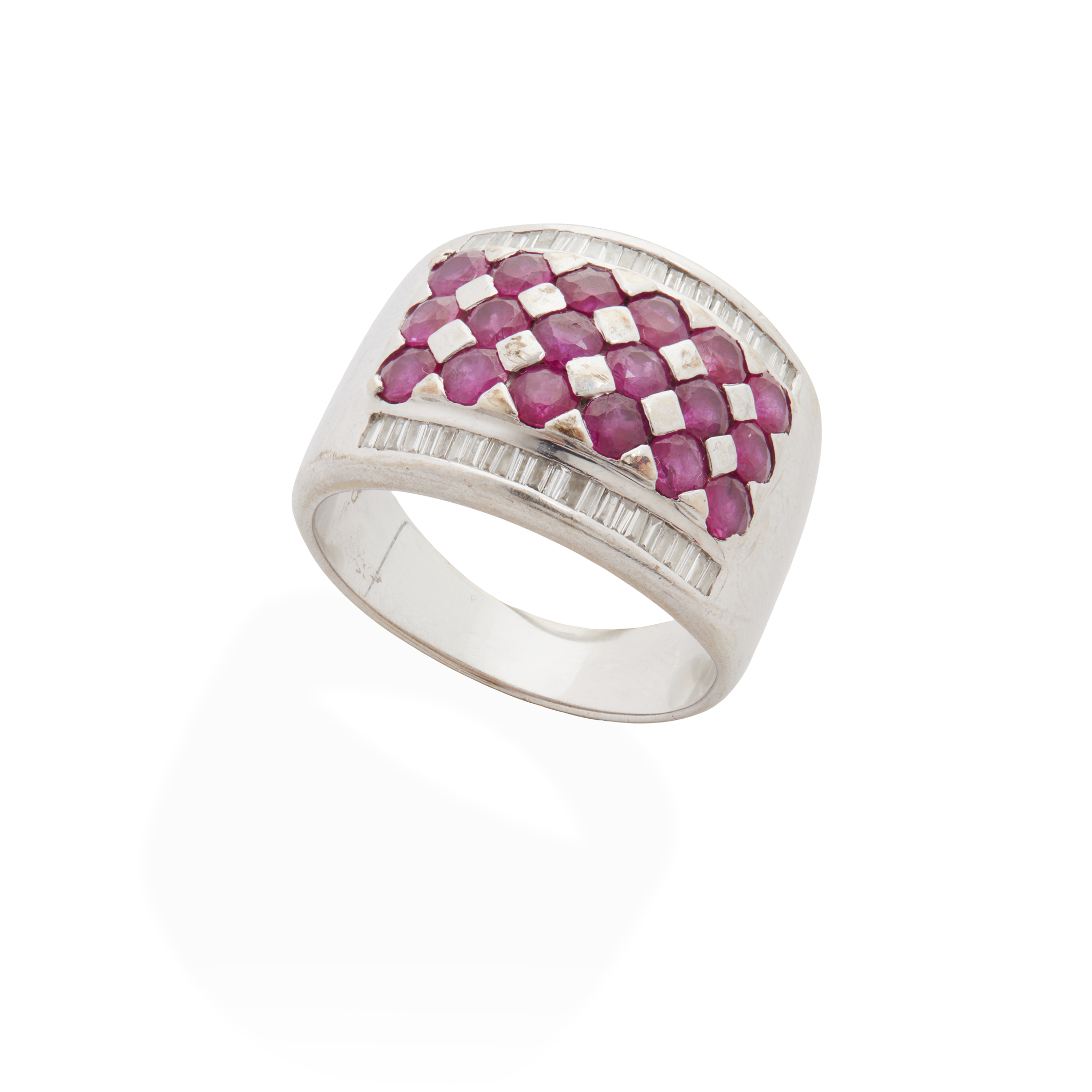 A ruby and diamond dress ring