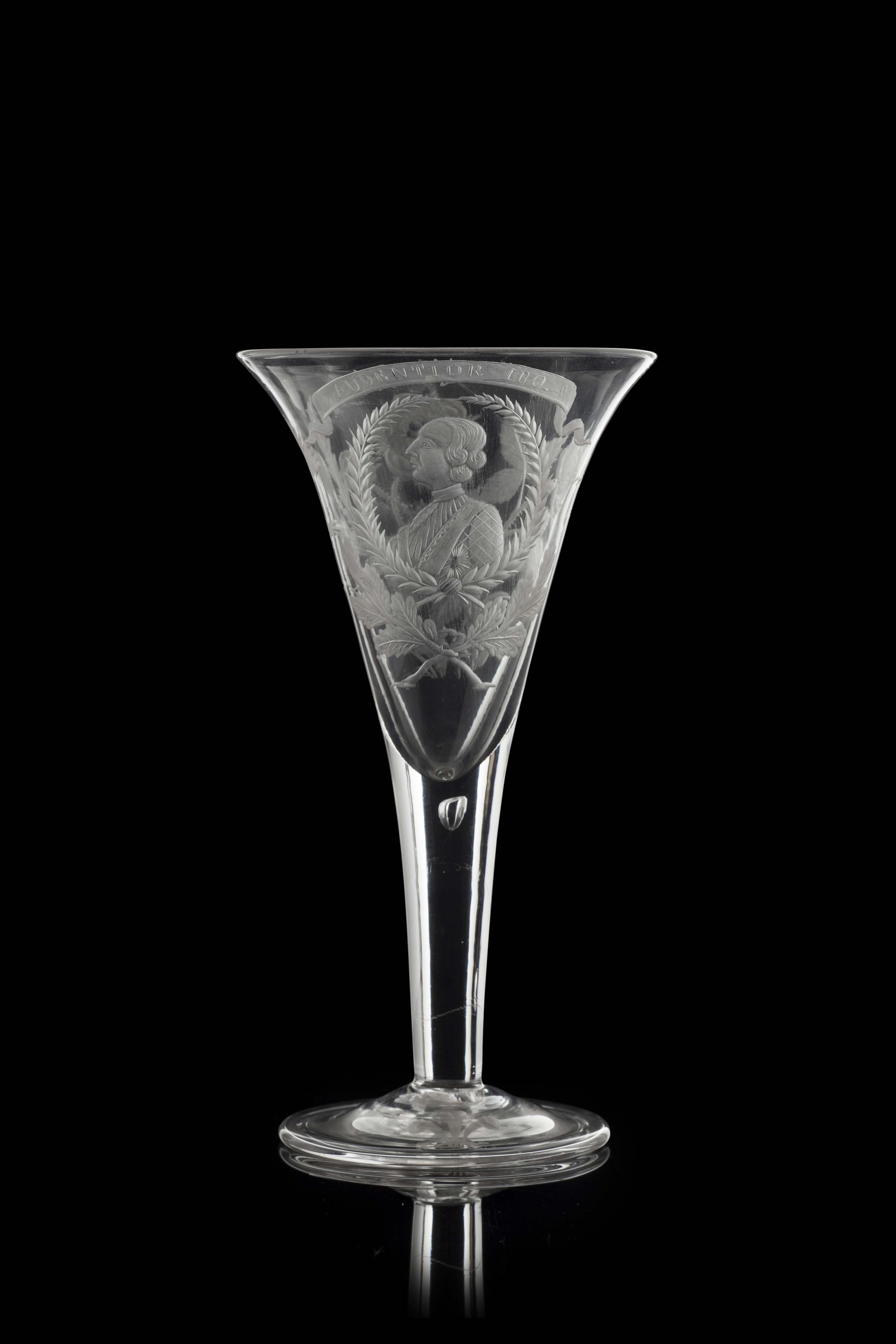 A fine large Jacobite wine glass