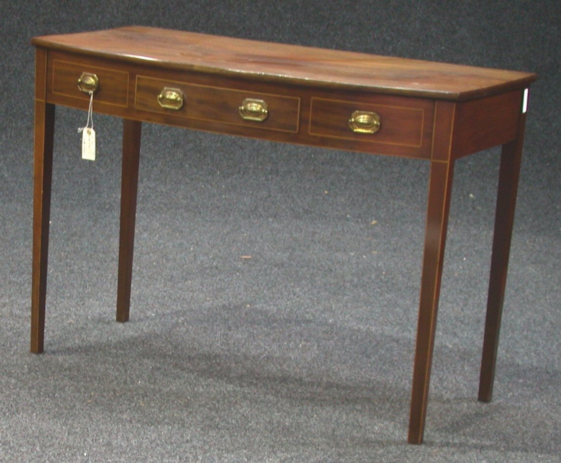 A 19th century mahogany bow front side table,