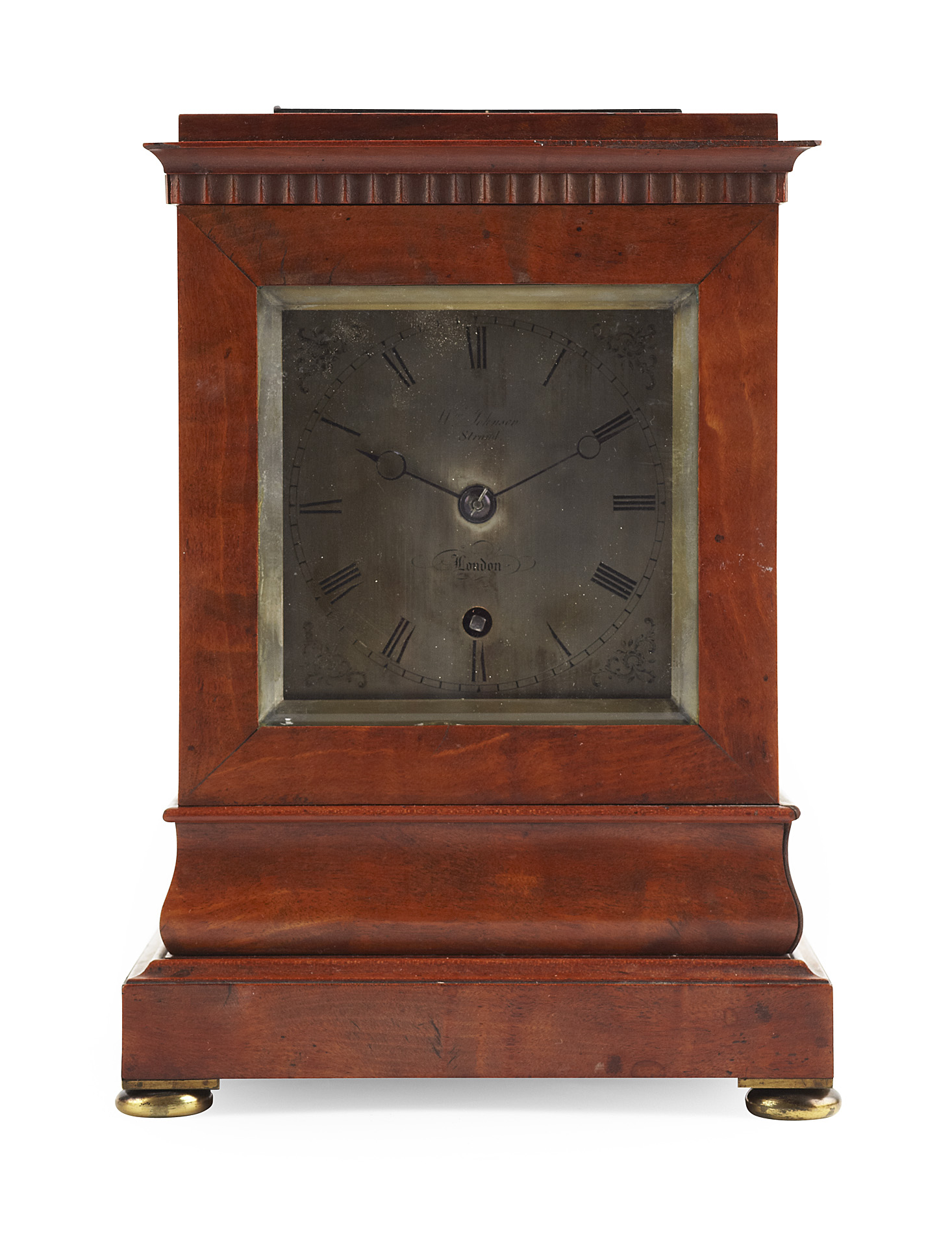 FINE REGENCY SATINWOOD CASED MANTEL CLOCK