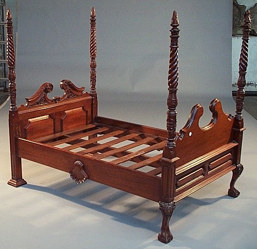 A child's mahogany tester bed