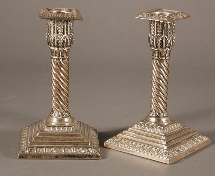 A pair of Victorian dwarf table candlesticks
