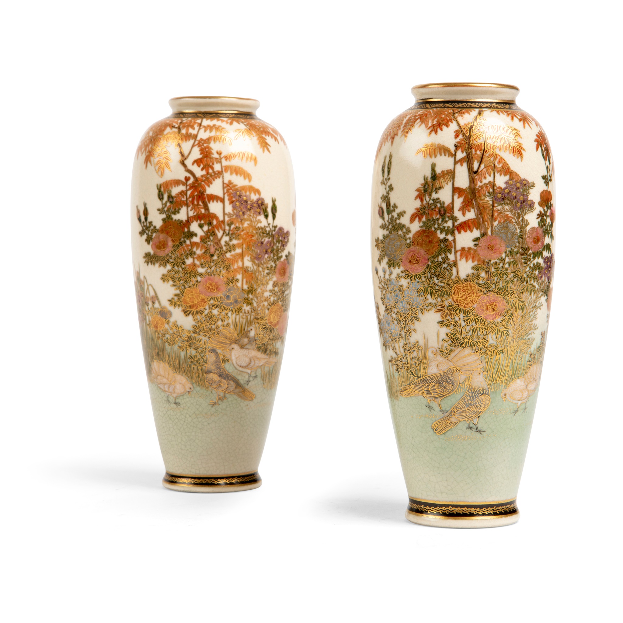 PAIR OF SATSUMA VASES