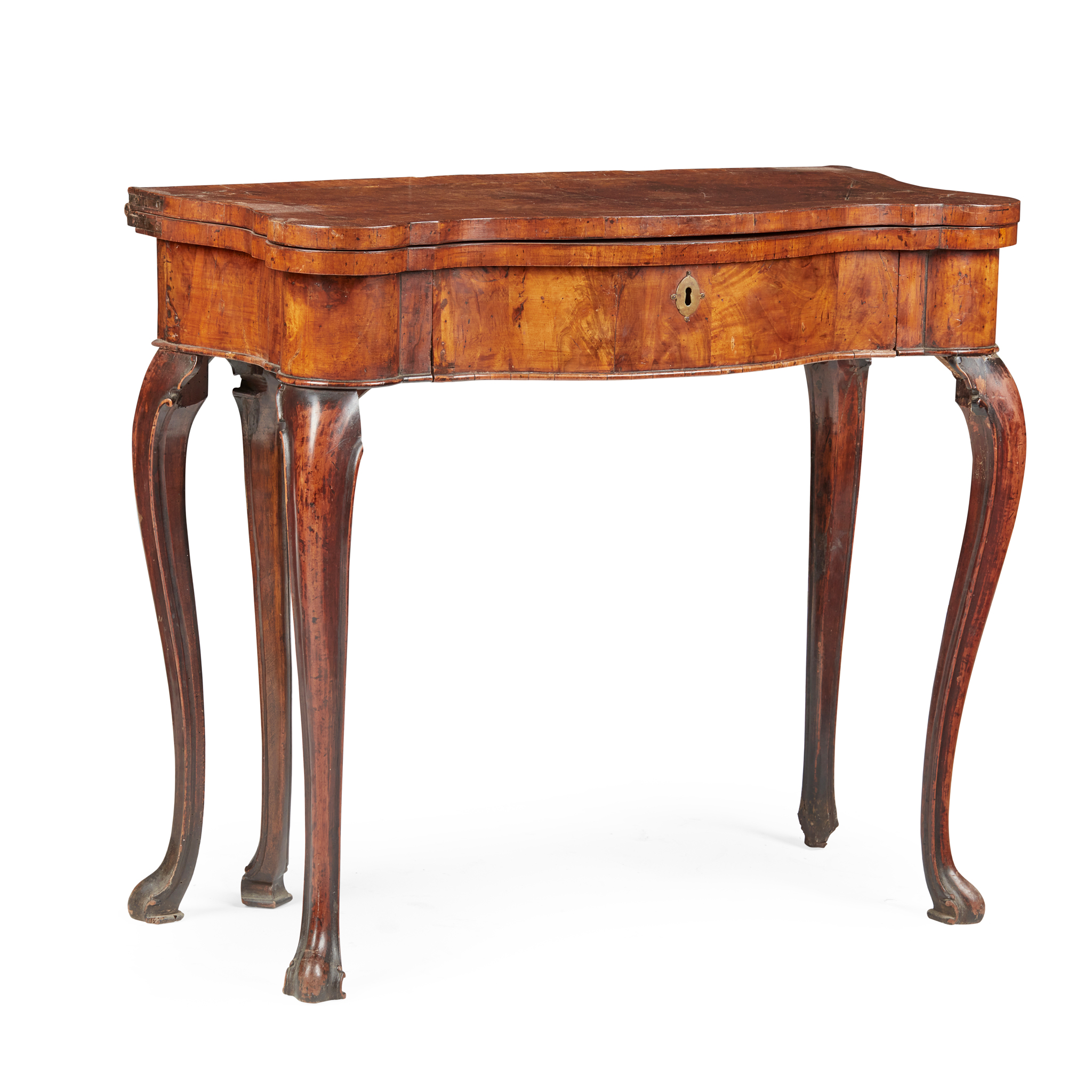 GEORGE II WALNUT SERPENTINE TEA TABLE