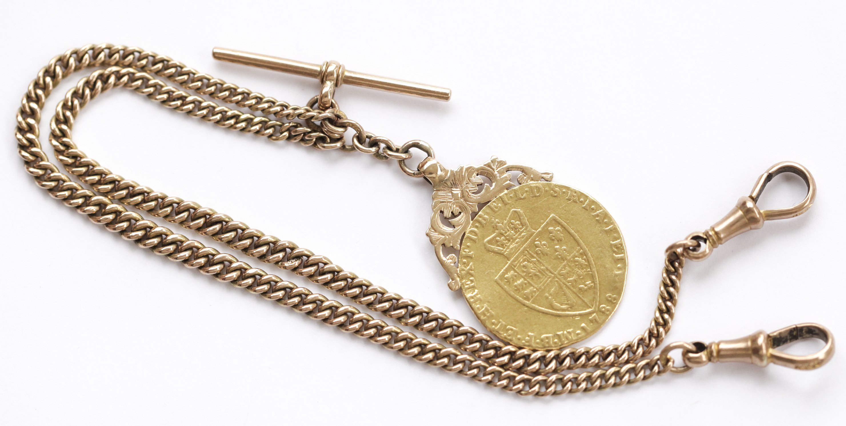 A gentleman's 9ct gold double Albert