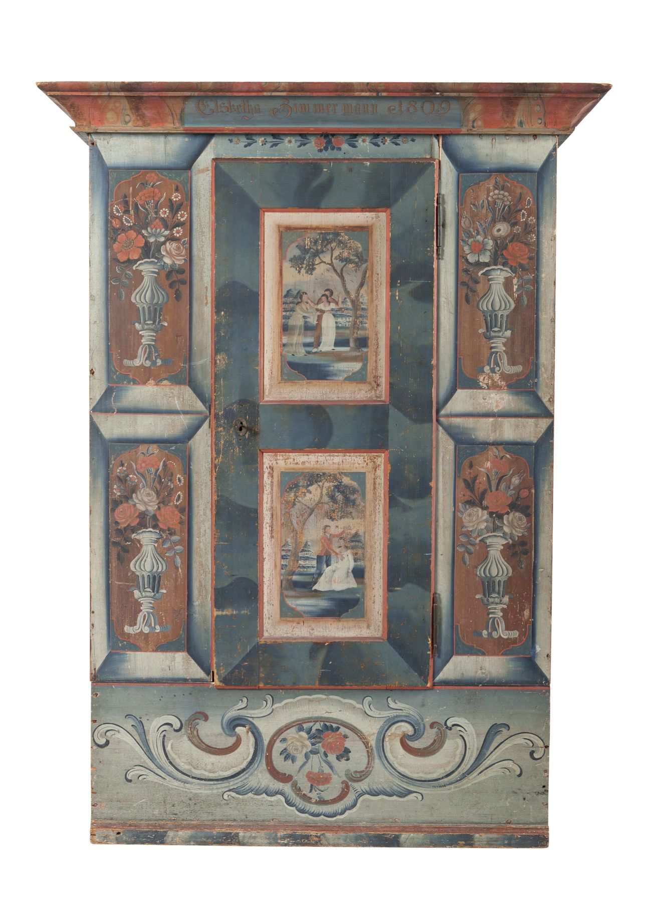 NORTHERN EUROPEAN PAINTED PINE ARMOIRE