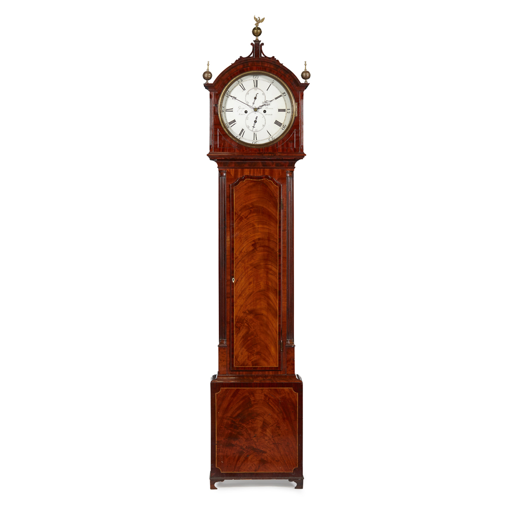 SCOTTISH LATE REGENCY MAHOGANY DRUMHEAD CLOCK, GEORGE BROWN, EDINBURGH
