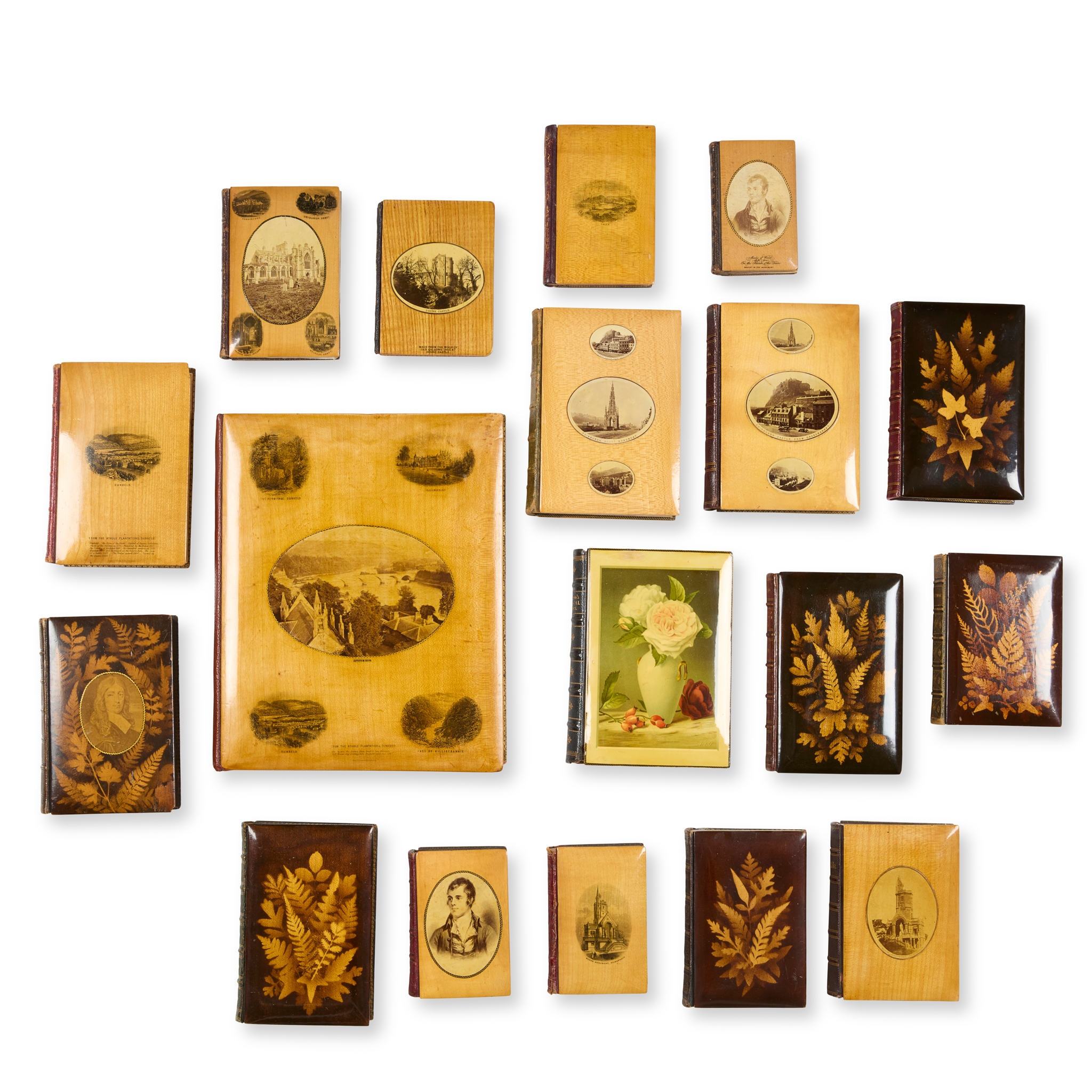 A COLLECTION OF MAUCHLINE WARE AND FERN WARE BOOKS