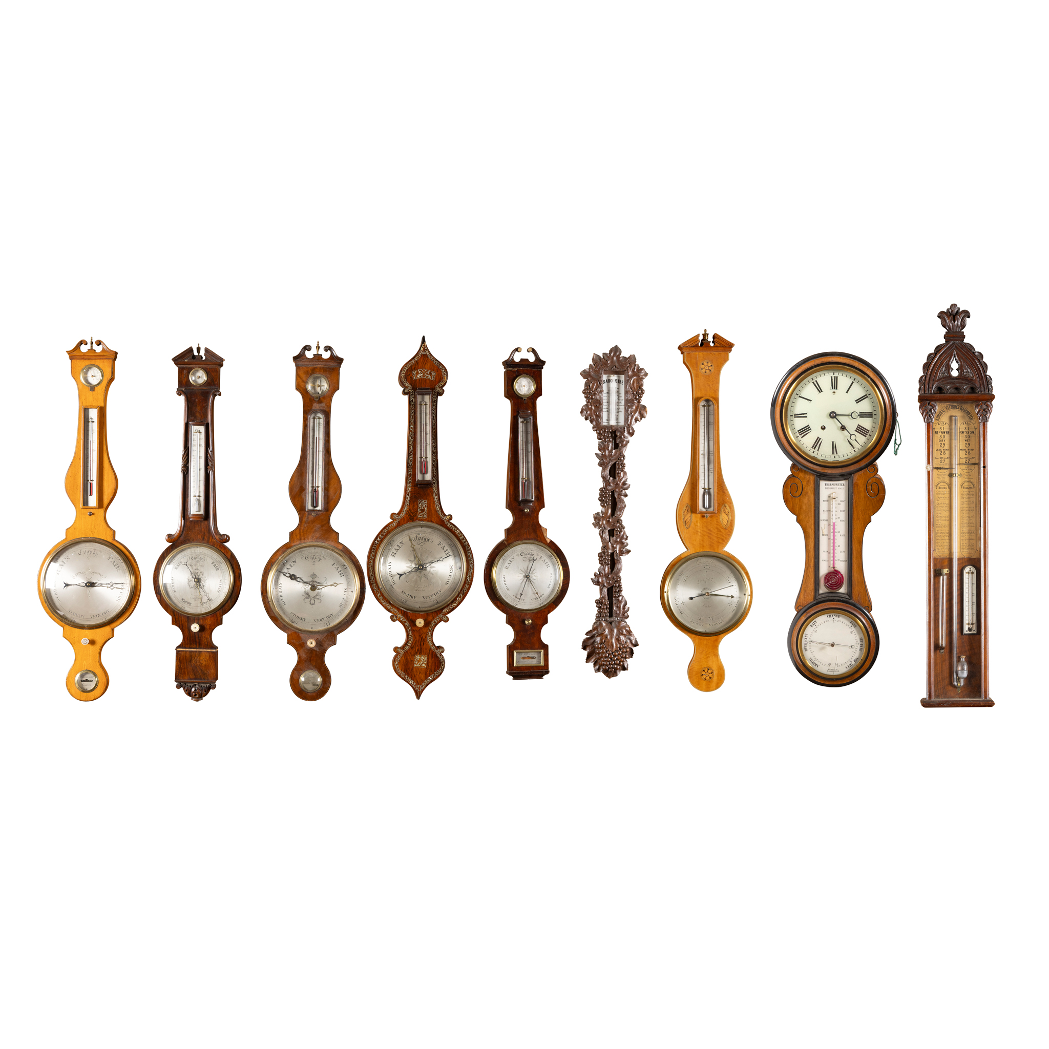A MIXED GROUP OF BAROMETERS