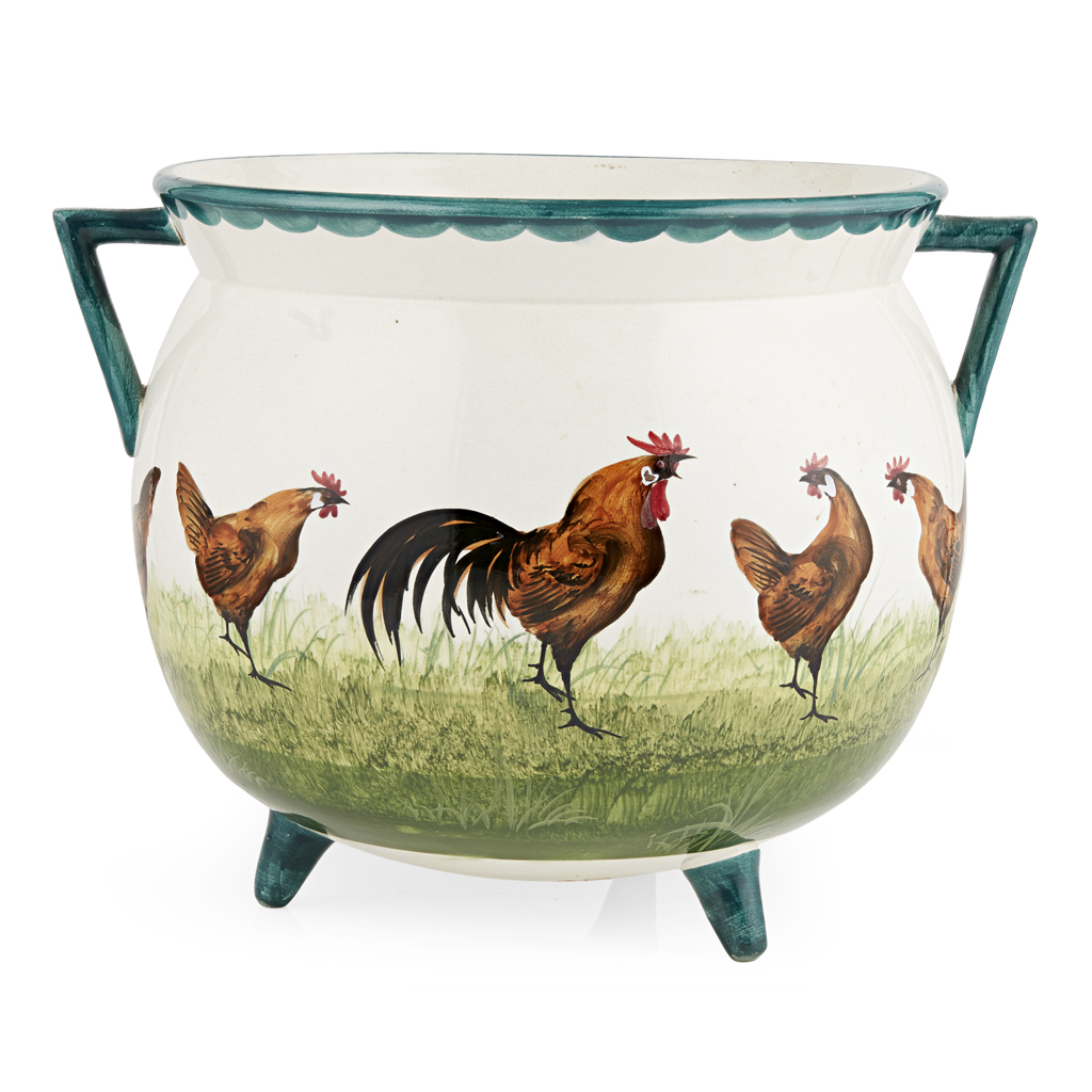 A LARGE WEMYSS WARE GYPSY FLOWER POT